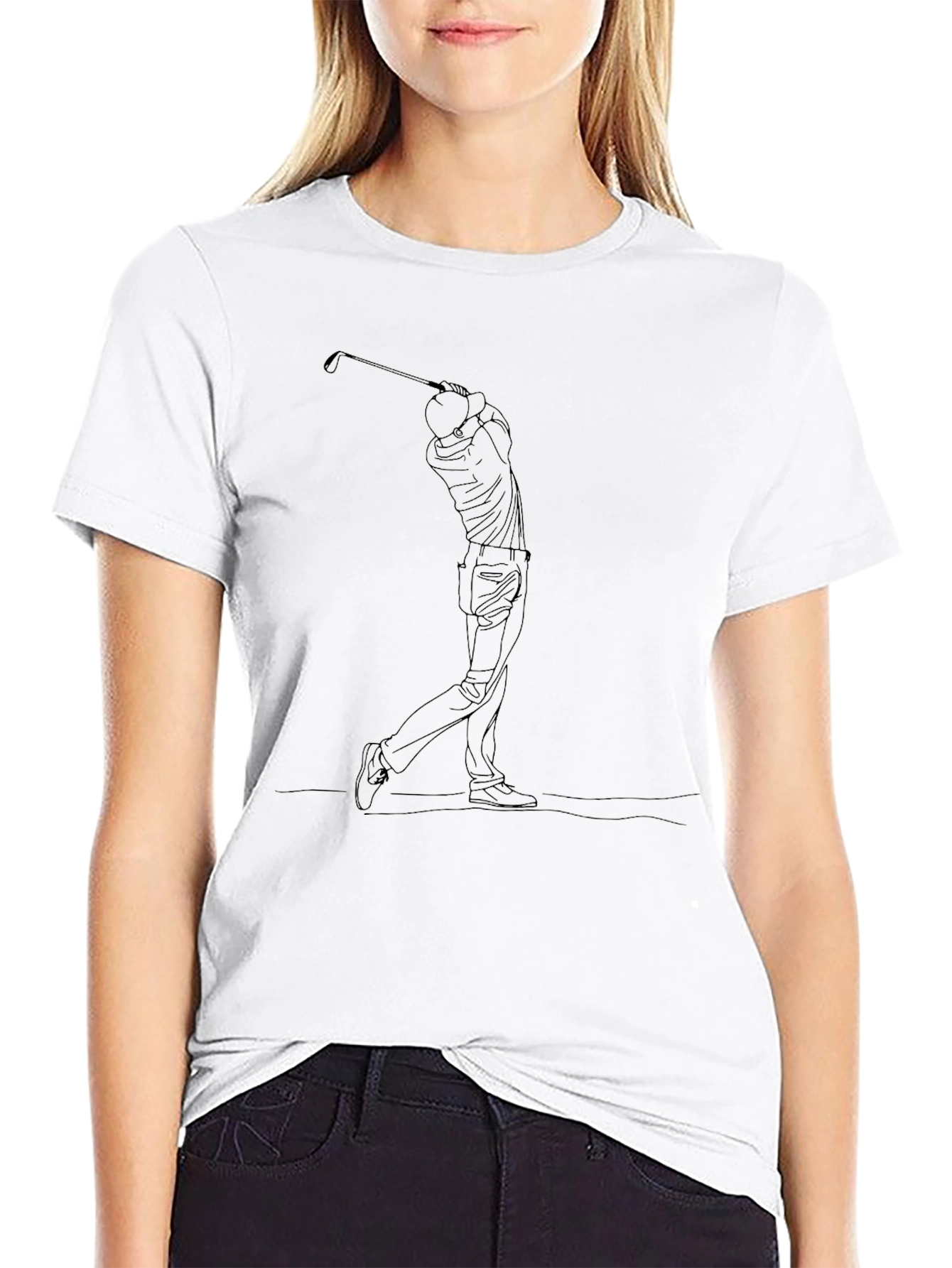 Golfing Silhouette Black T-Shirt