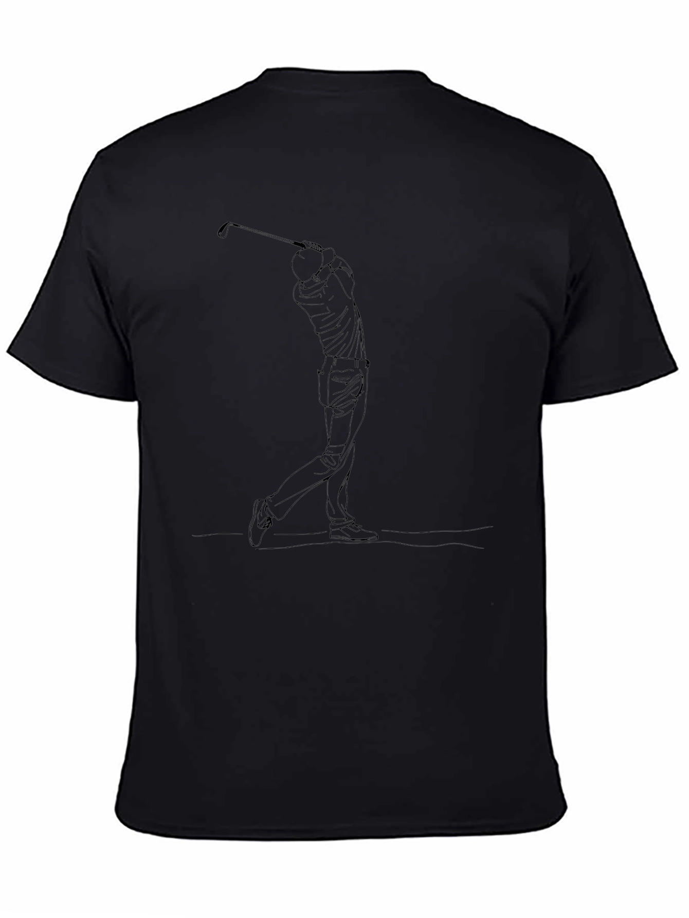 Golfing Silhouette Black T-Shirt