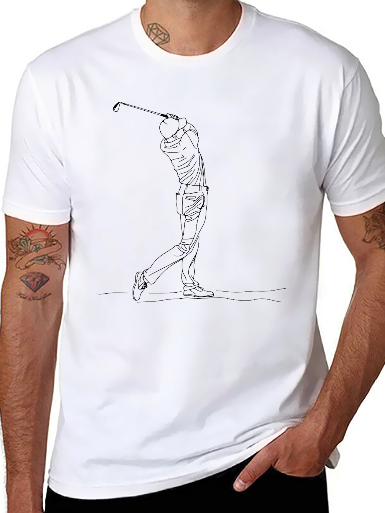 Golfing Silhouette Black T-Shirt