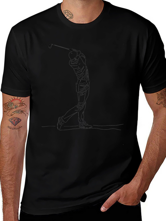 Golfing Silhouette Black T-Shirt