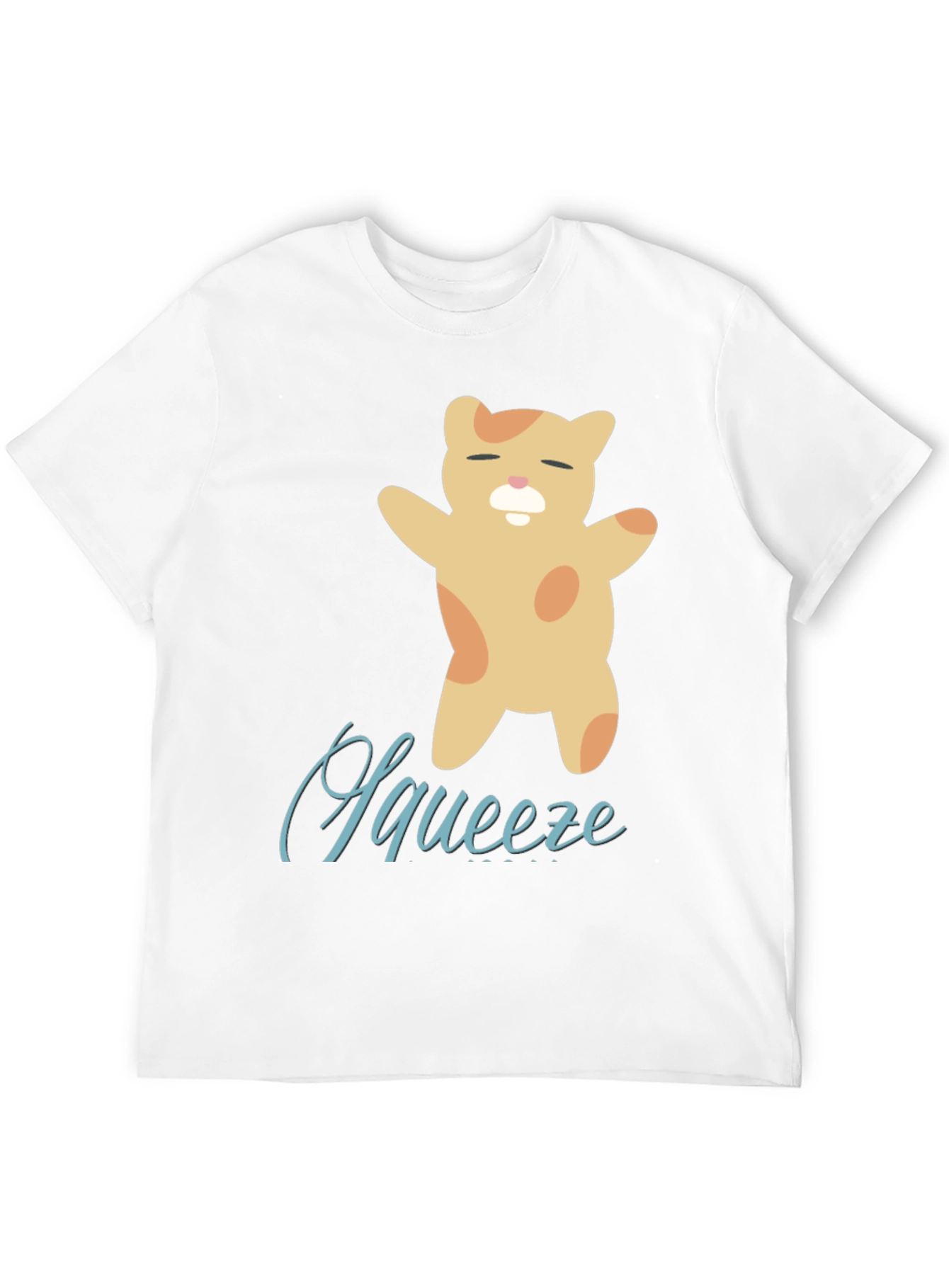 Cute Squeeze Cat Black T-Shirt