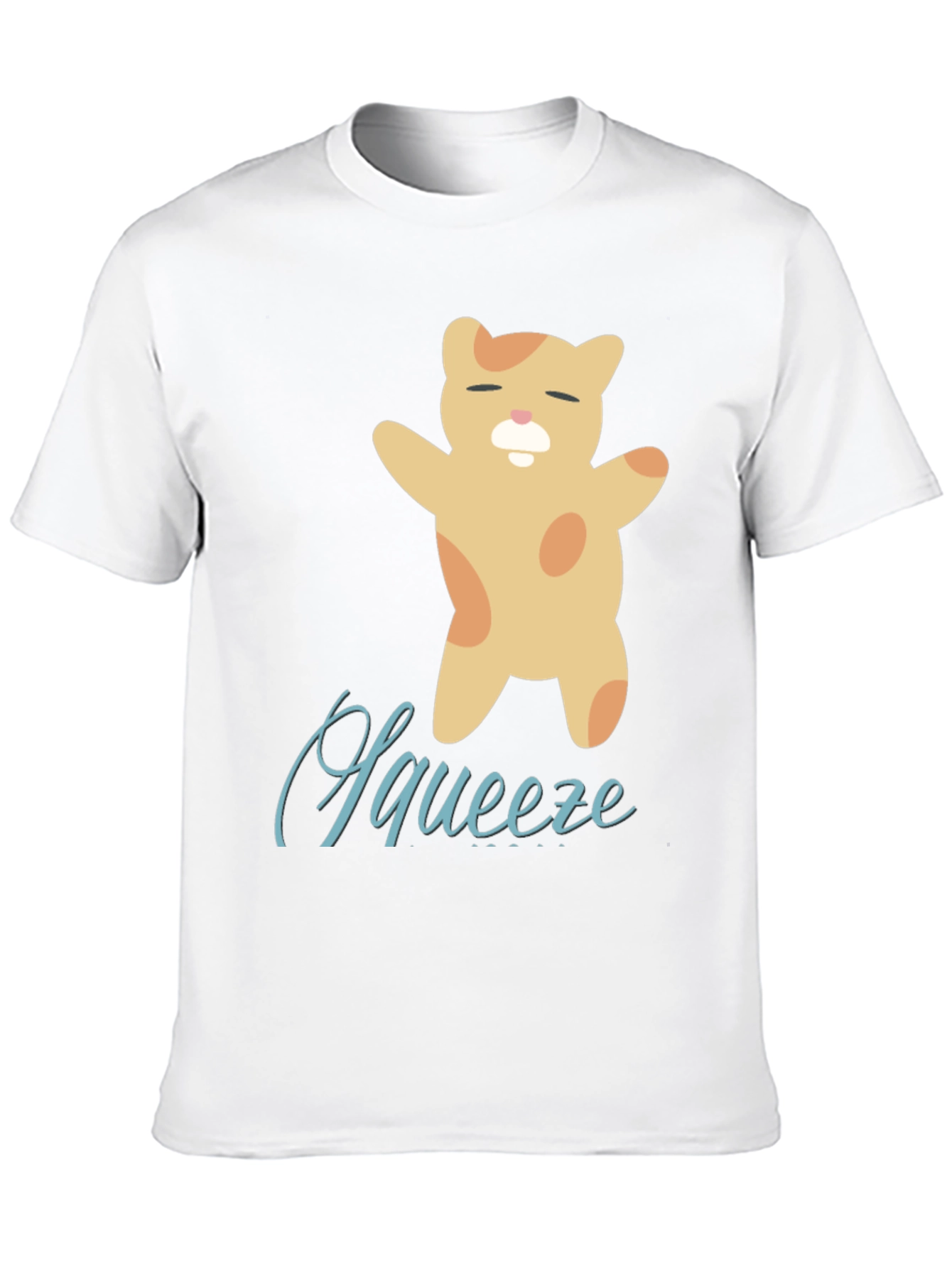 Cute Squeeze Cat Black T-Shirt