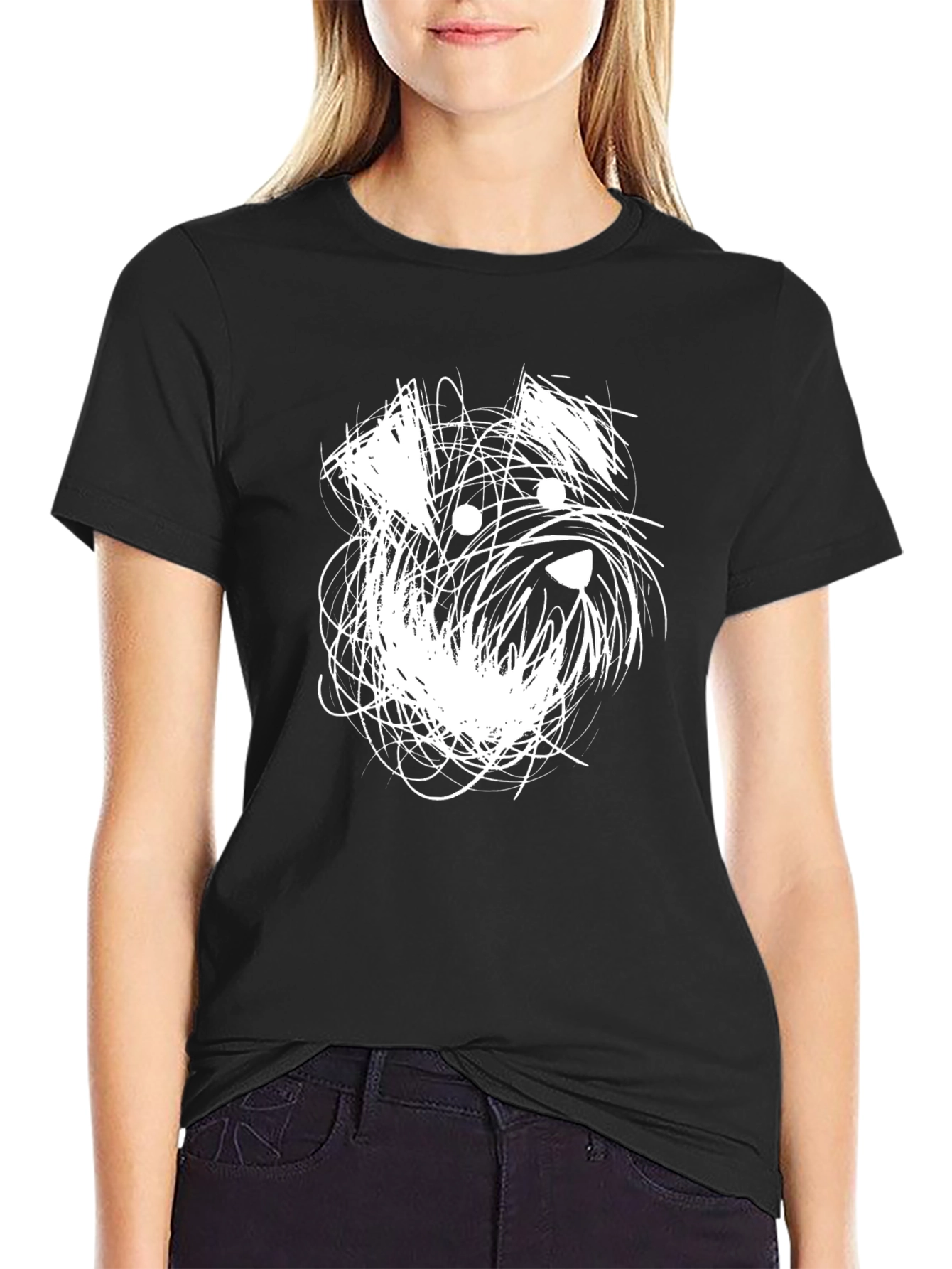 Abstract Schnauzer Dog Graphic T-Shirt