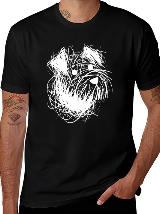 Abstract Schnauzer Dog Graphic T-Shirt