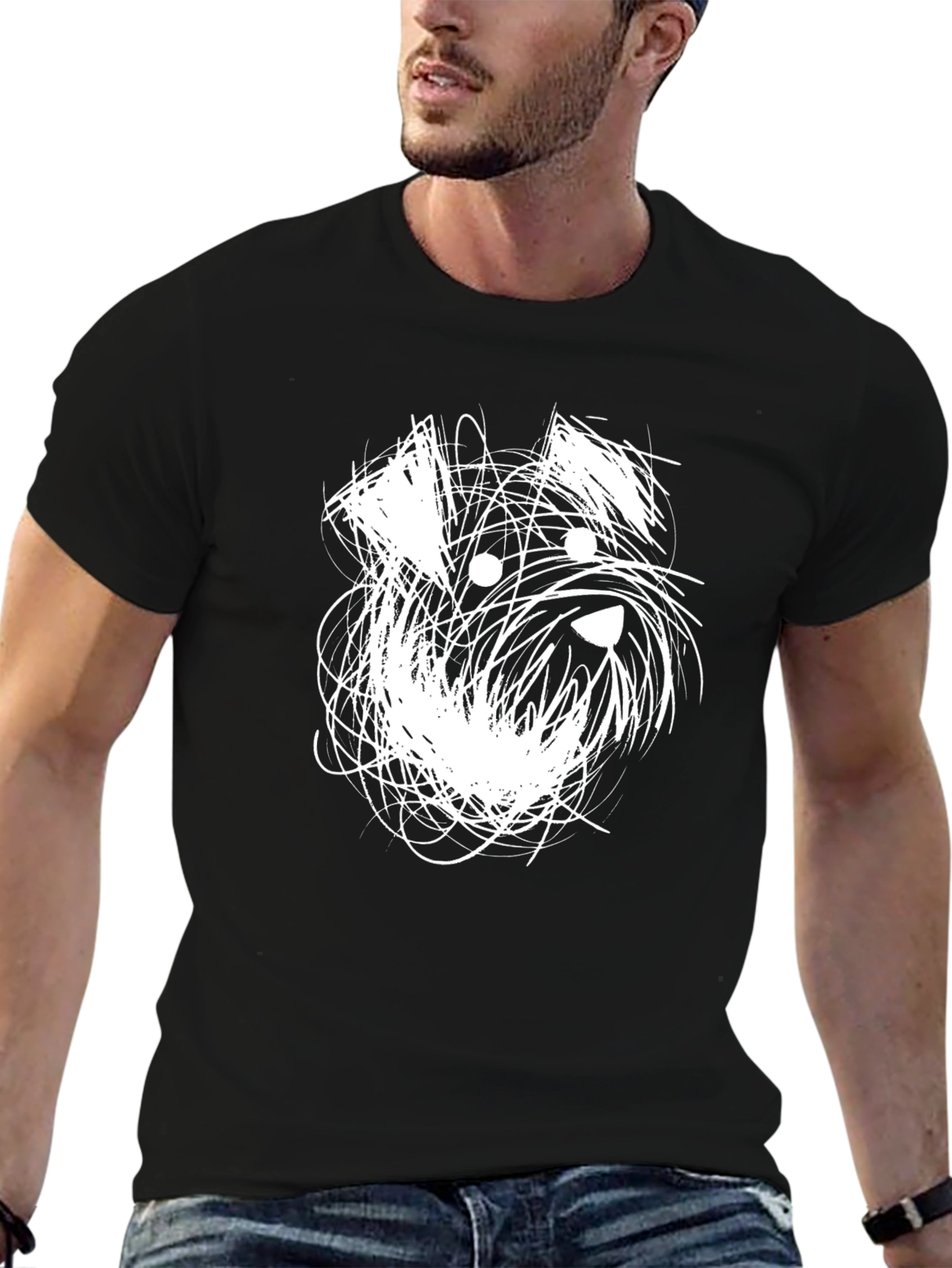 Abstract Schnauzer Dog Graphic T-Shirt