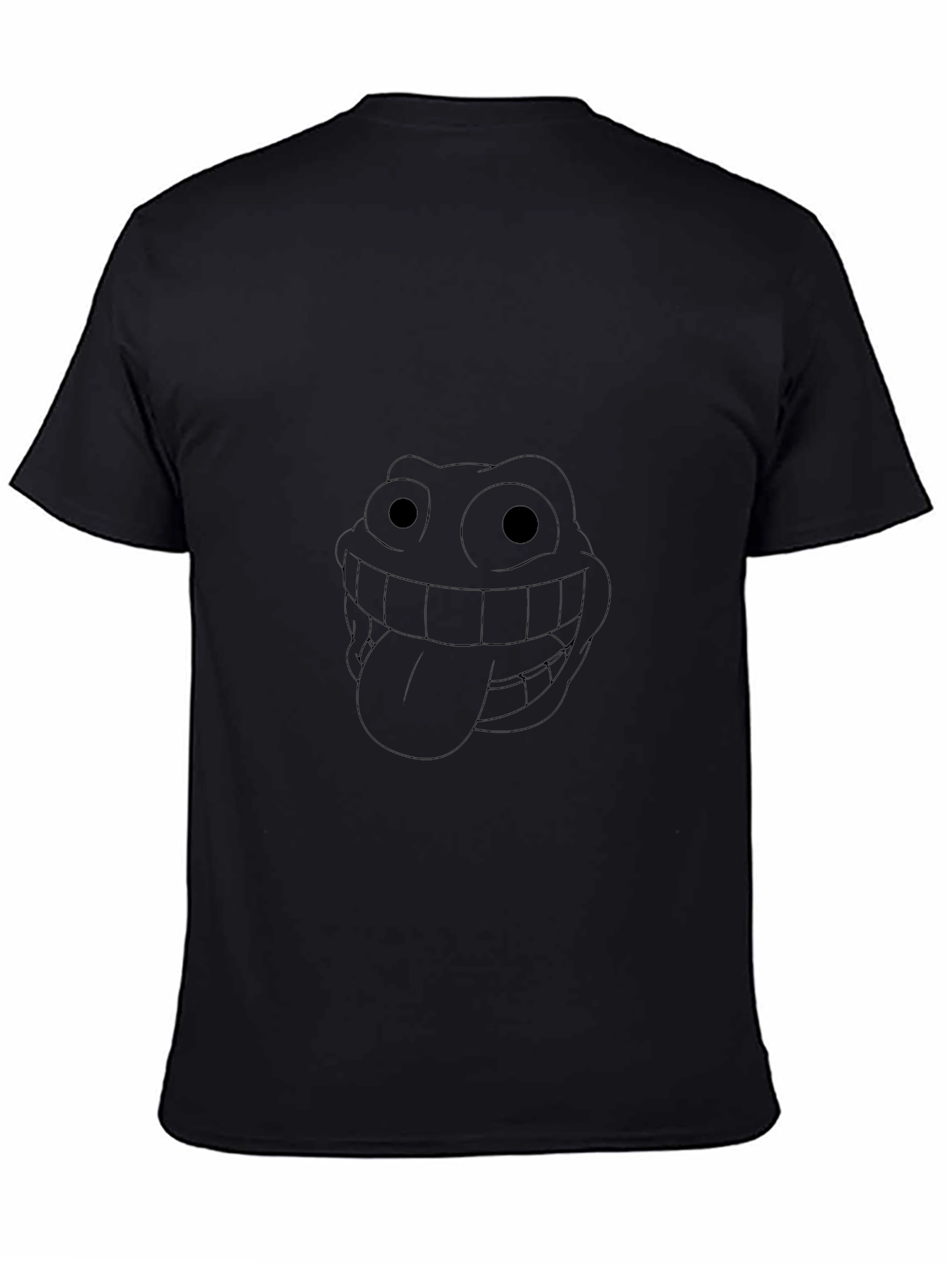 Black T-Shirt with Funny Cartoon Face
