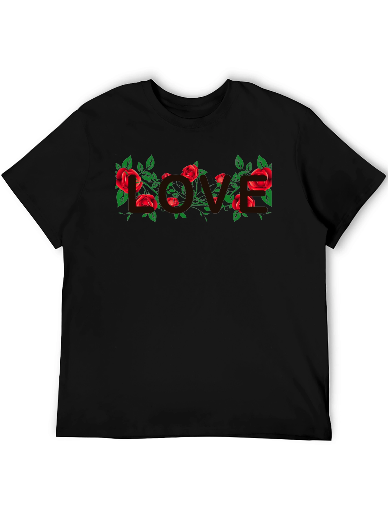 Floral LOVE T-Shirt - Black