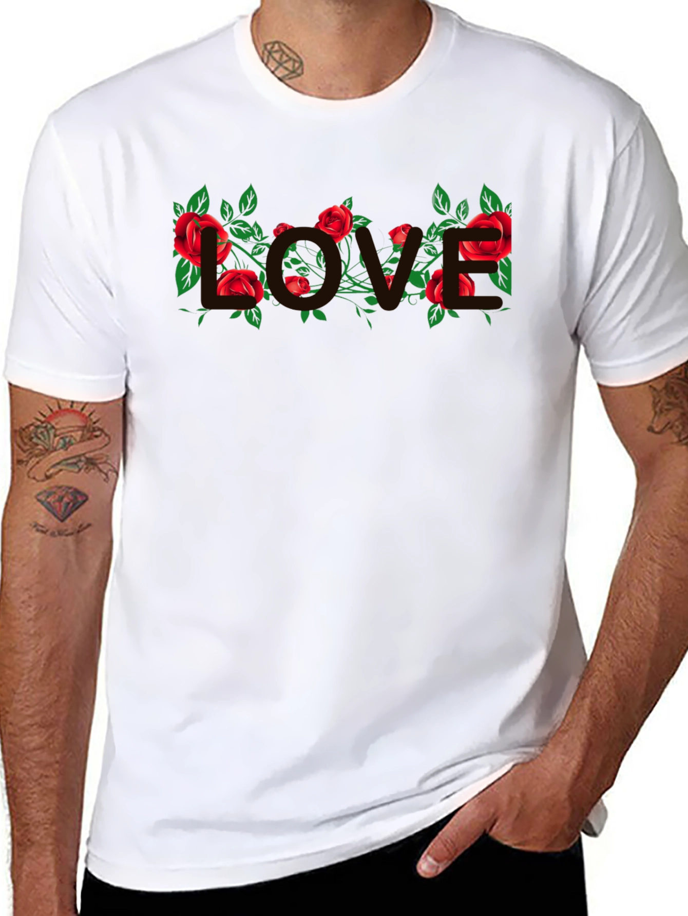 Floral LOVE T-Shirt - Black