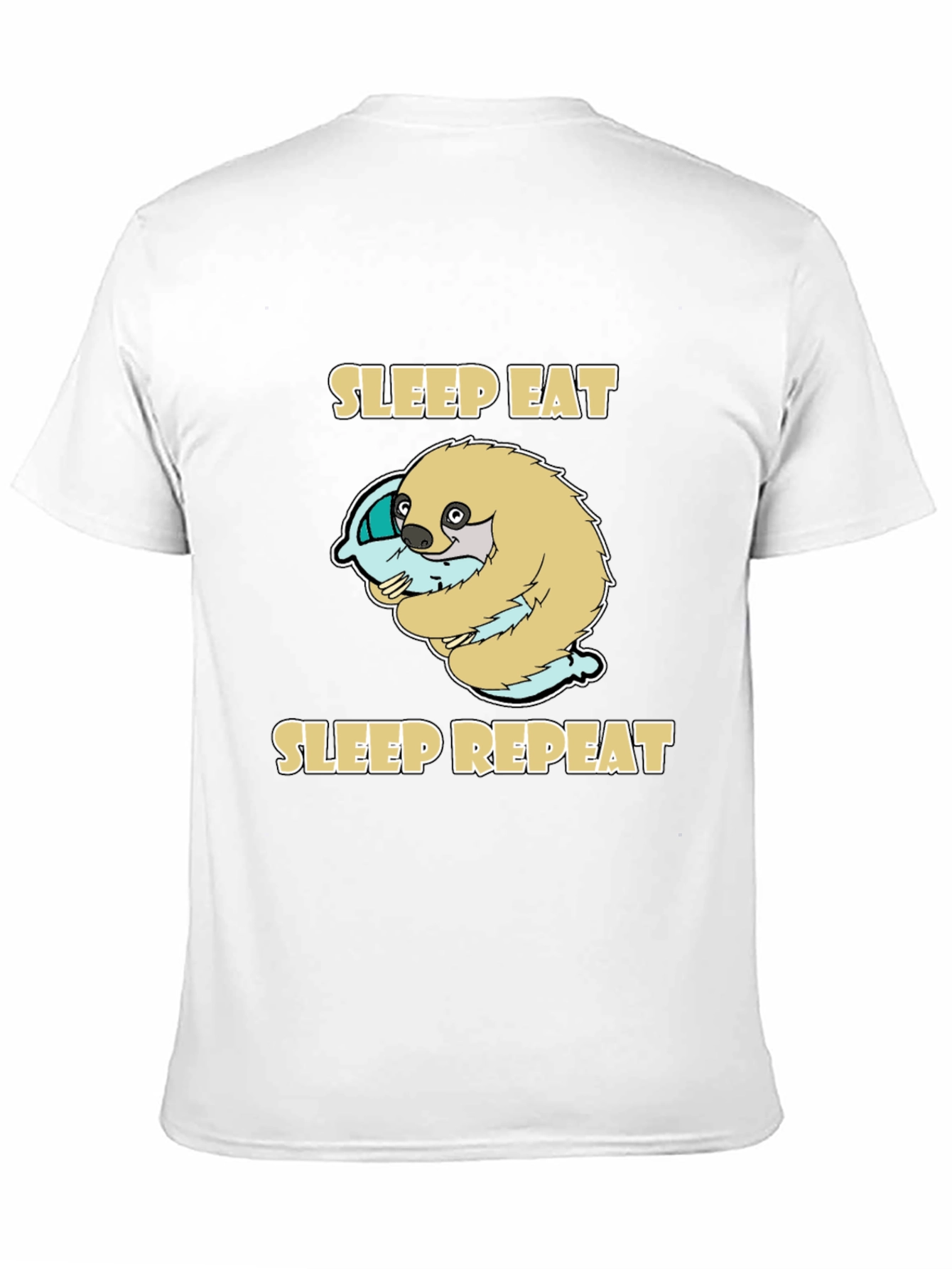 Sleep Eat Repeat Sloth Graphic Tee - Black