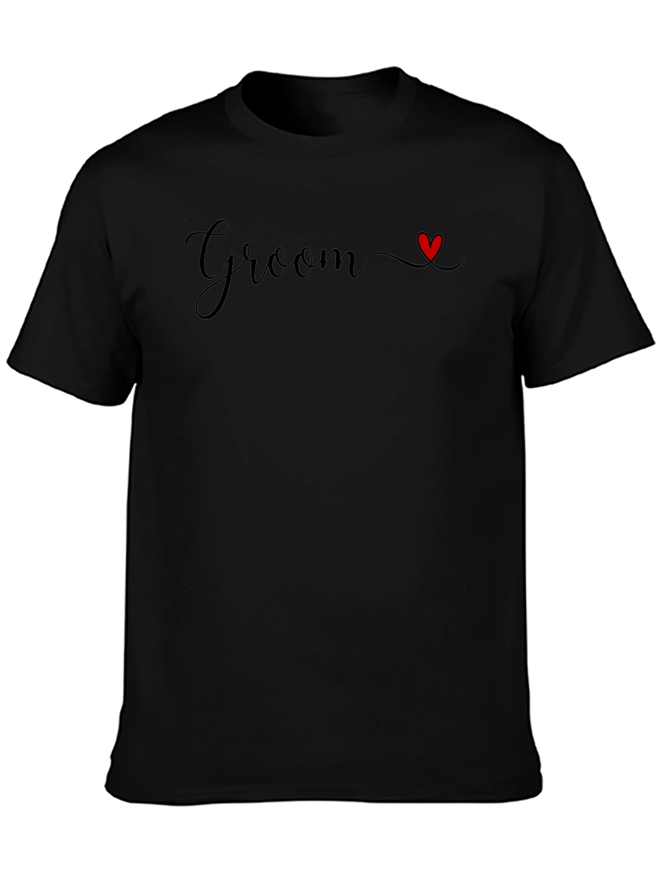 Groom Heart Graphic Black T-Shirt
