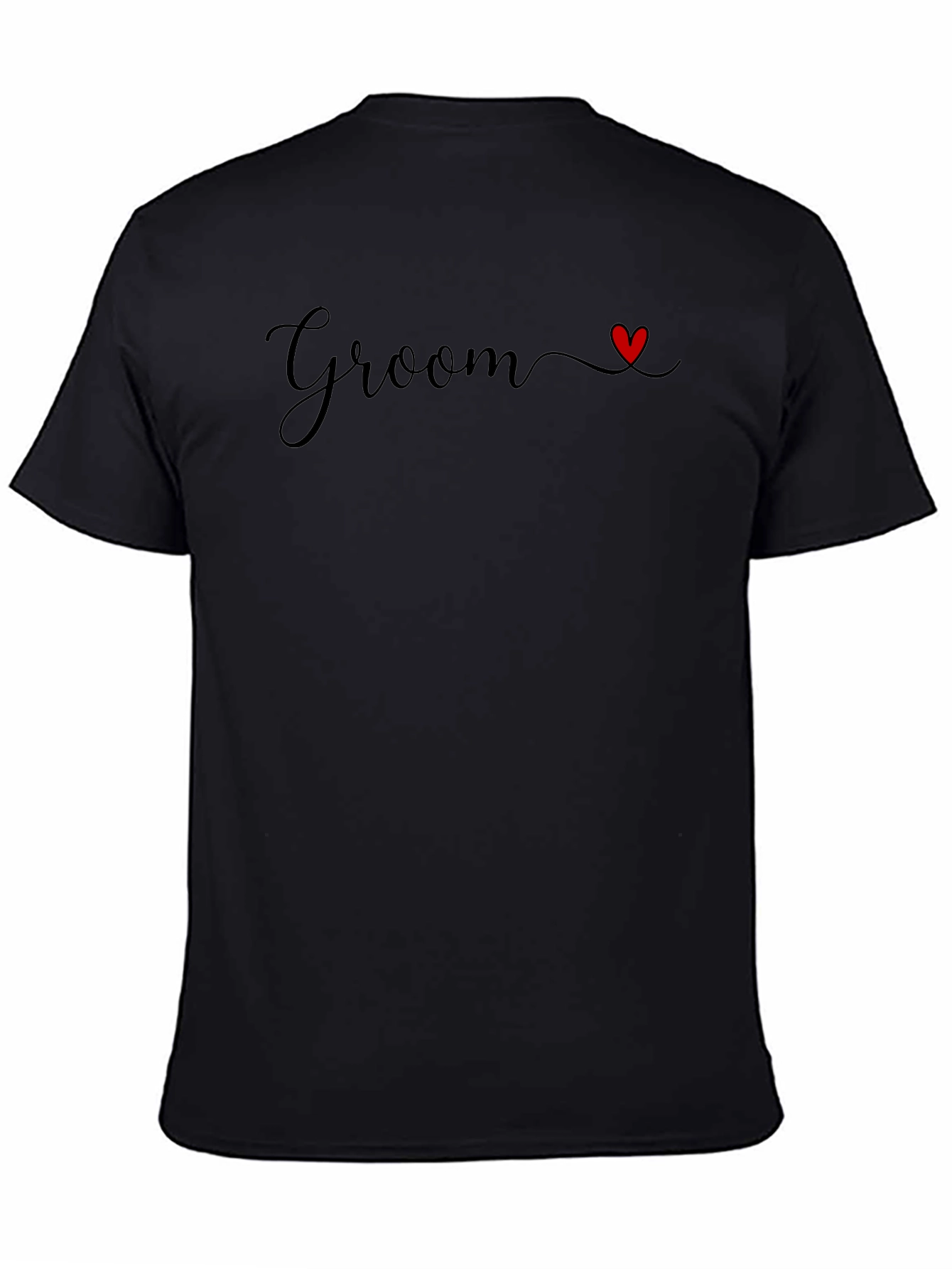 Groom Heart Graphic Black T-Shirt