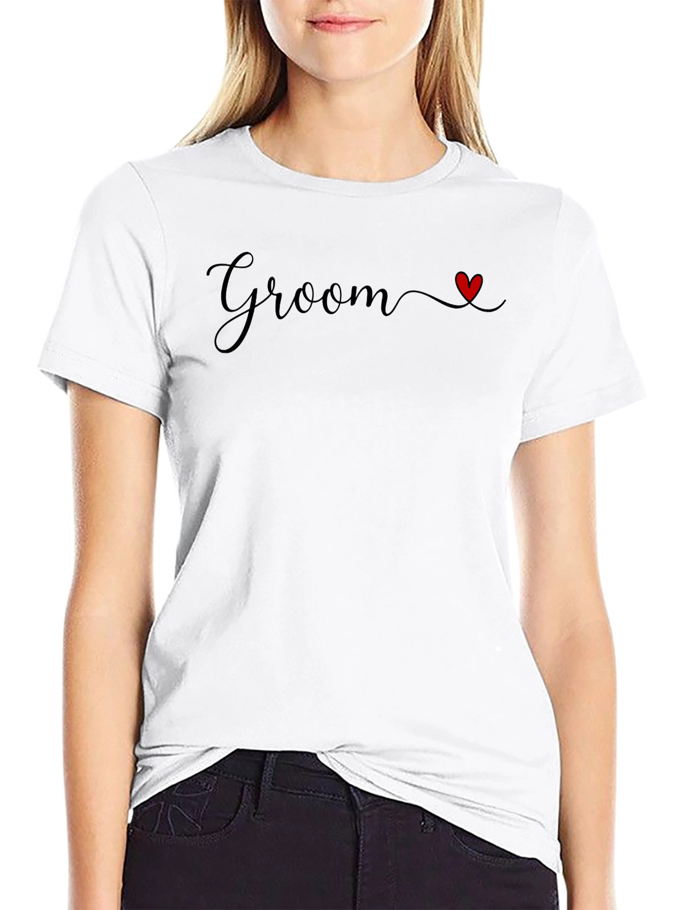 Groom Heart Graphic Black T-Shirt