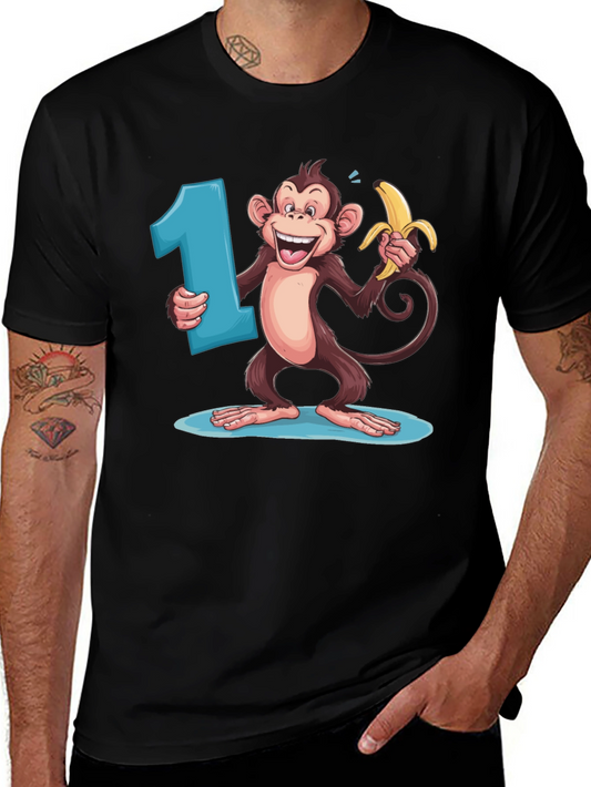 Monkey 1st Birthday Graphic Tee - Adorable Cartoon Design