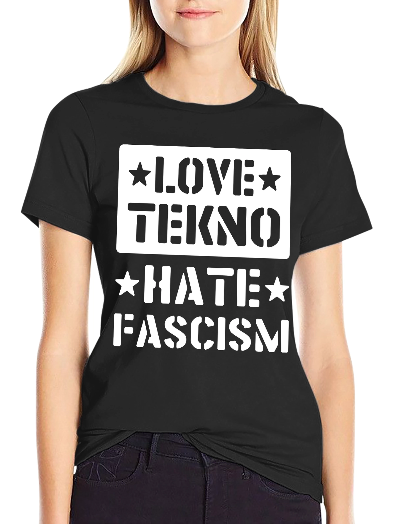 Love Tekno Hate Fascism Graphic Tee