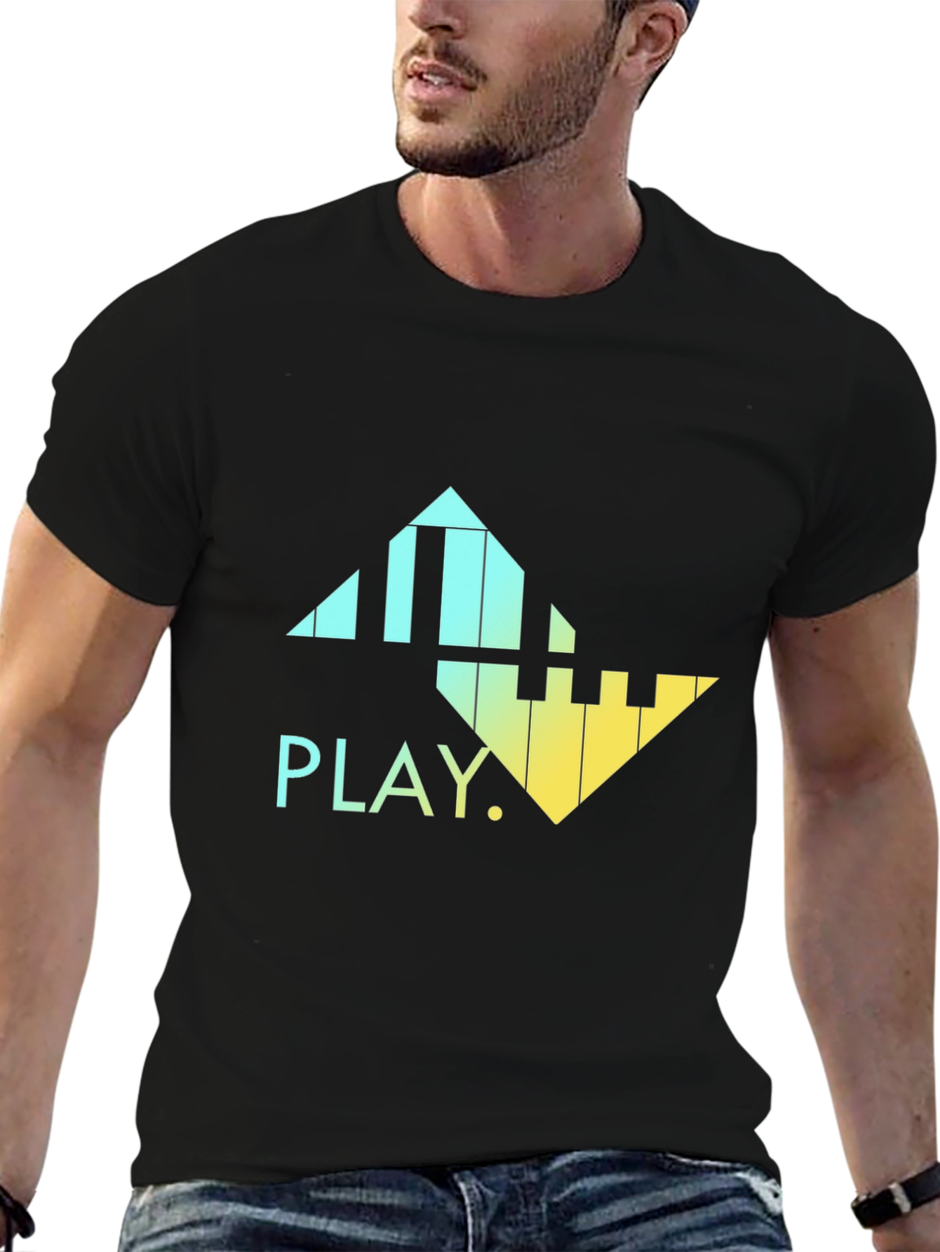 Gradient Piano Keys T-Shirt - PLAY Music Tee