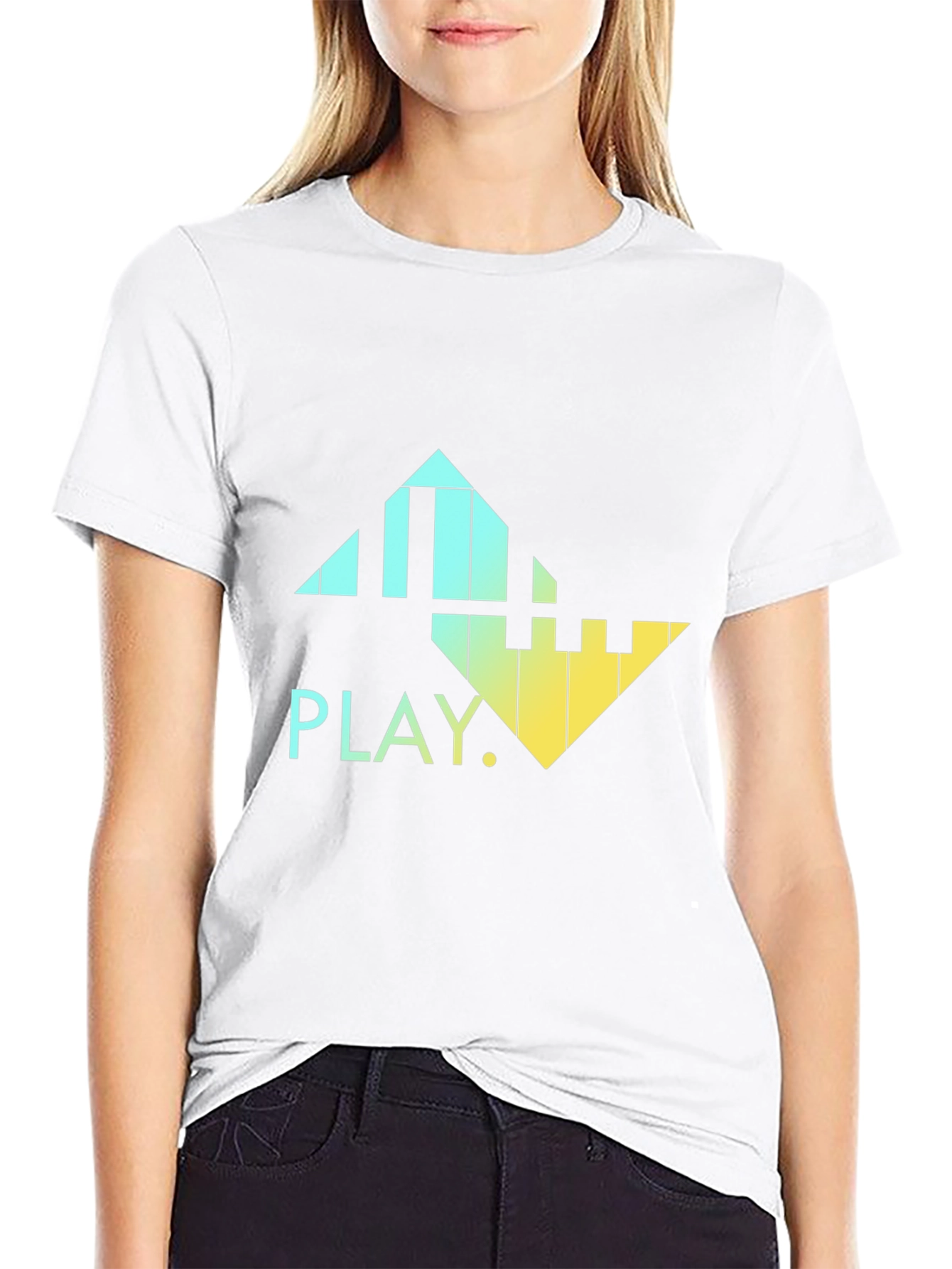 Gradient Piano Keys T-Shirt - PLAY Music Tee