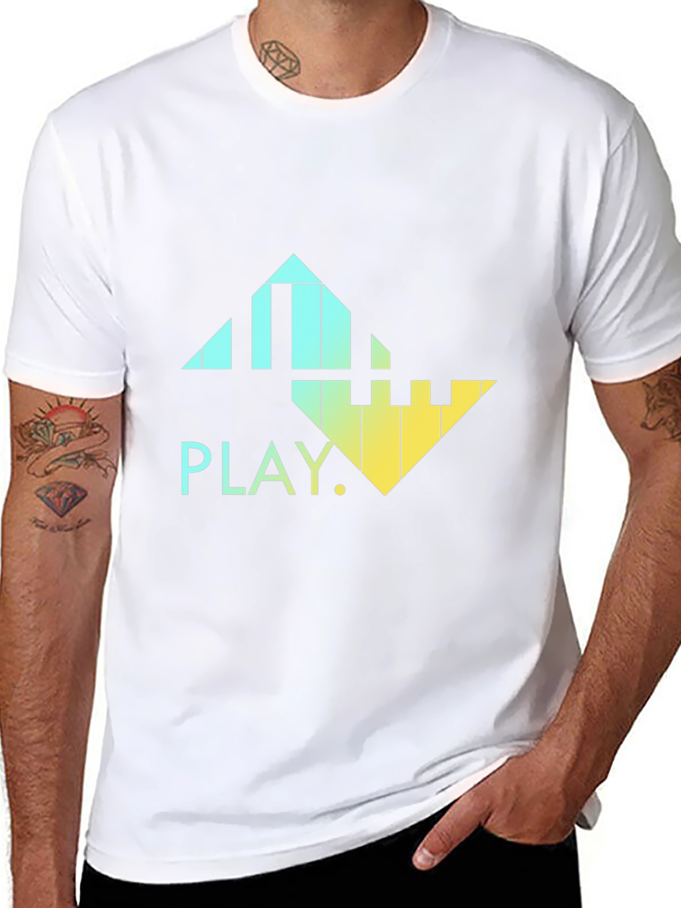 Gradient Piano Keys T-Shirt - PLAY Music Tee