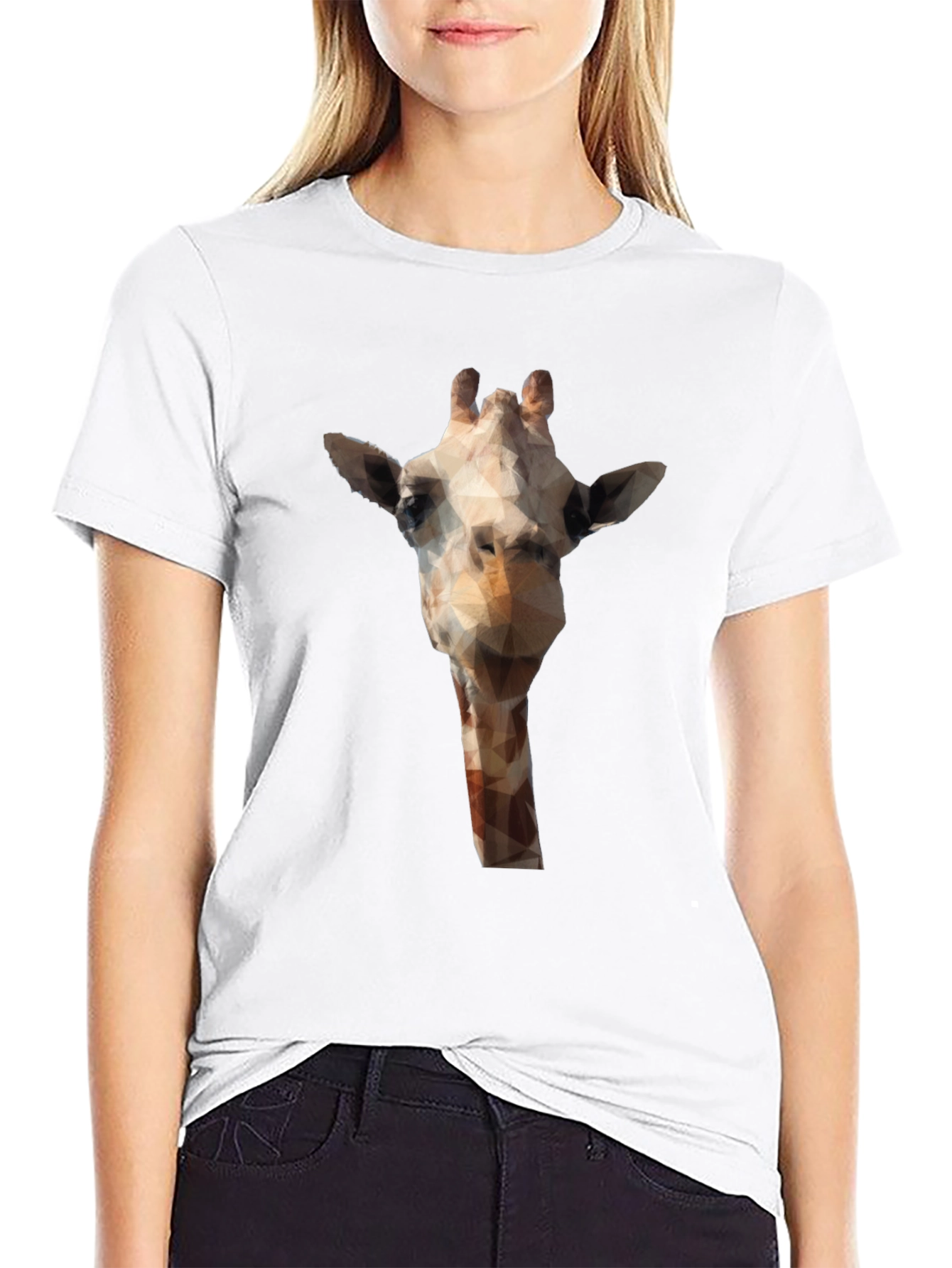 Geometric Giraffe T-Shirt - Modern Animal Print Tee