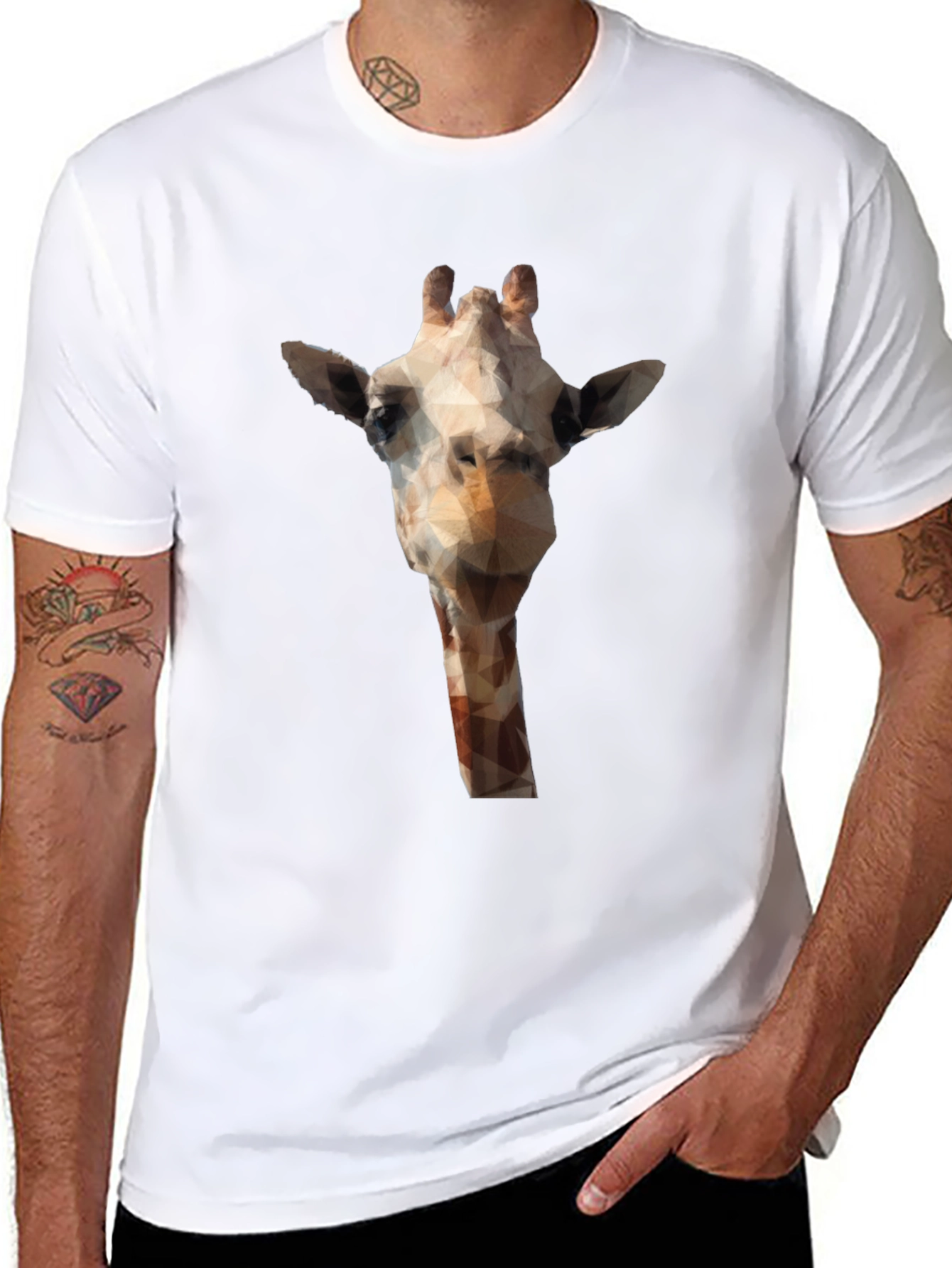 Geometric Giraffe T-Shirt - Modern Animal Print Tee