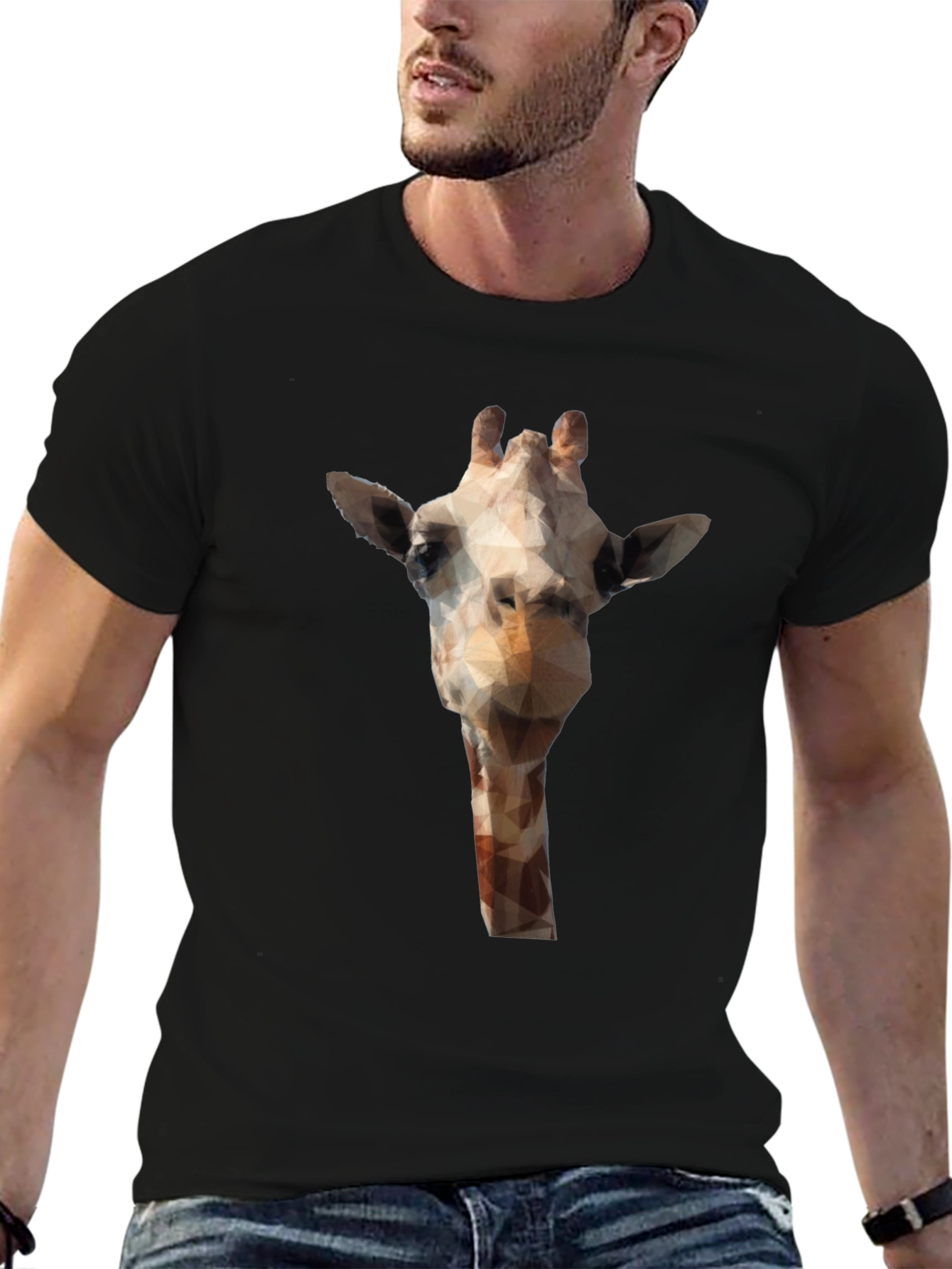 Geometric Giraffe T-Shirt - Modern Animal Print Tee