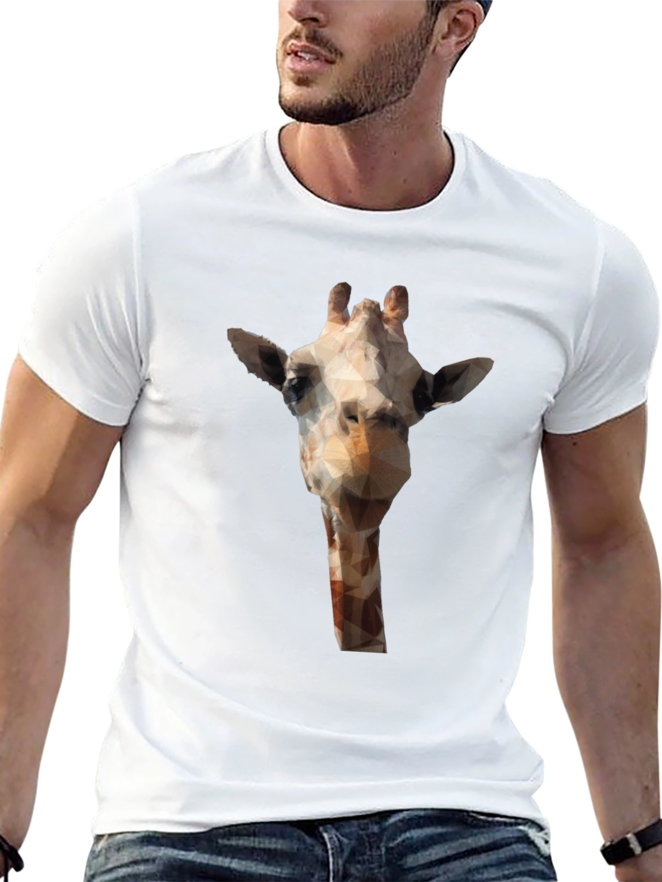 Geometric Giraffe T-Shirt - Modern Animal Print Tee