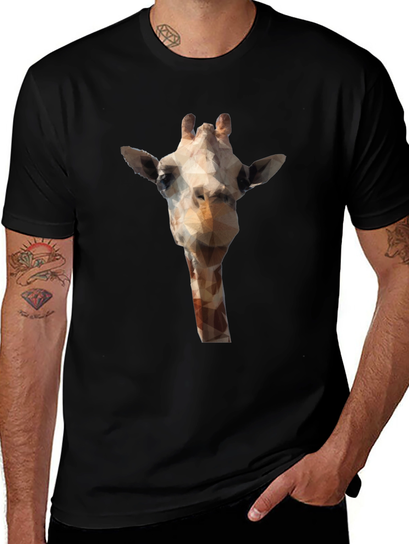 Geometric Giraffe T-Shirt - Modern Animal Print Tee