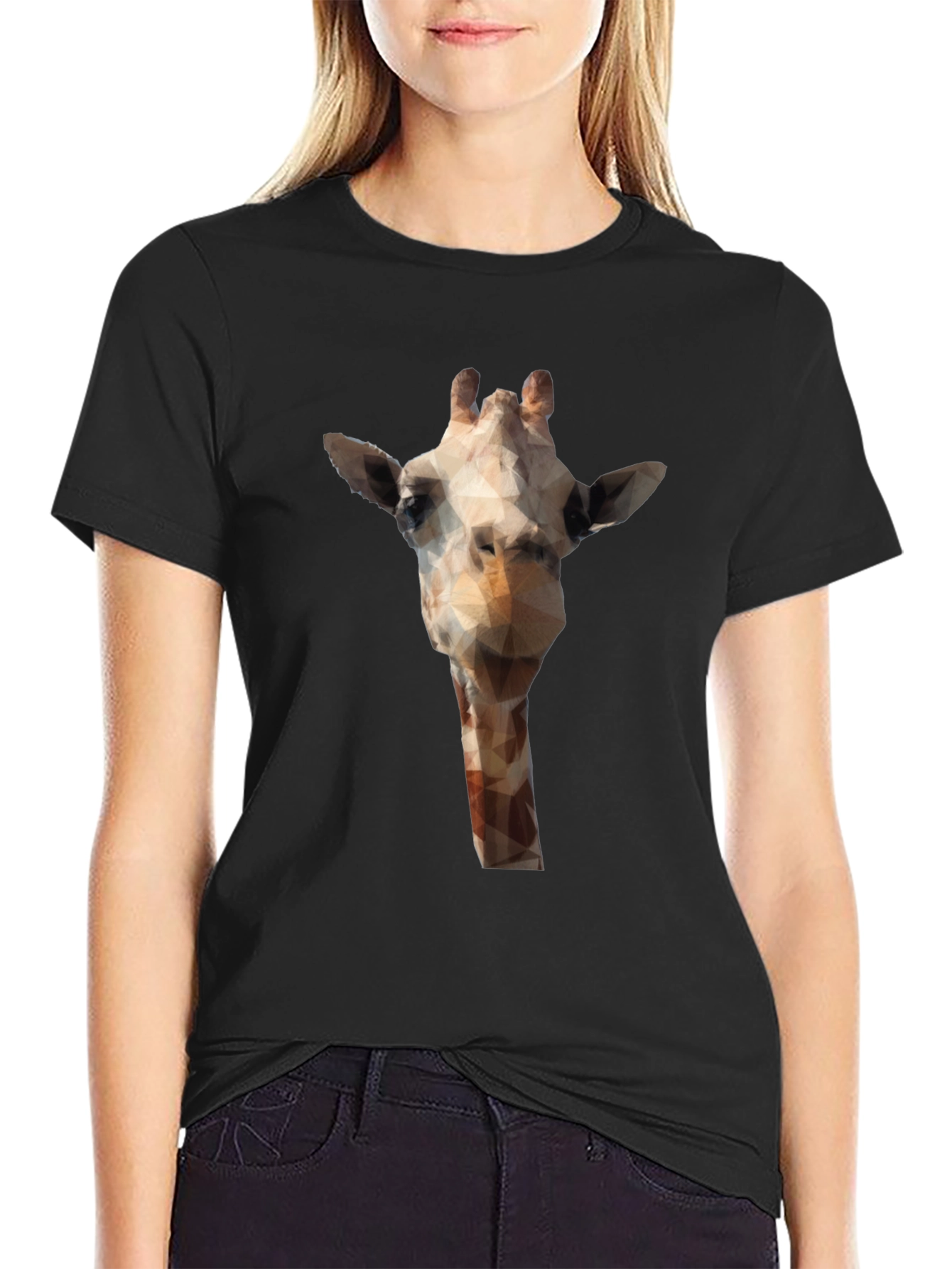 Geometric Giraffe T-Shirt - Modern Animal Print Tee
