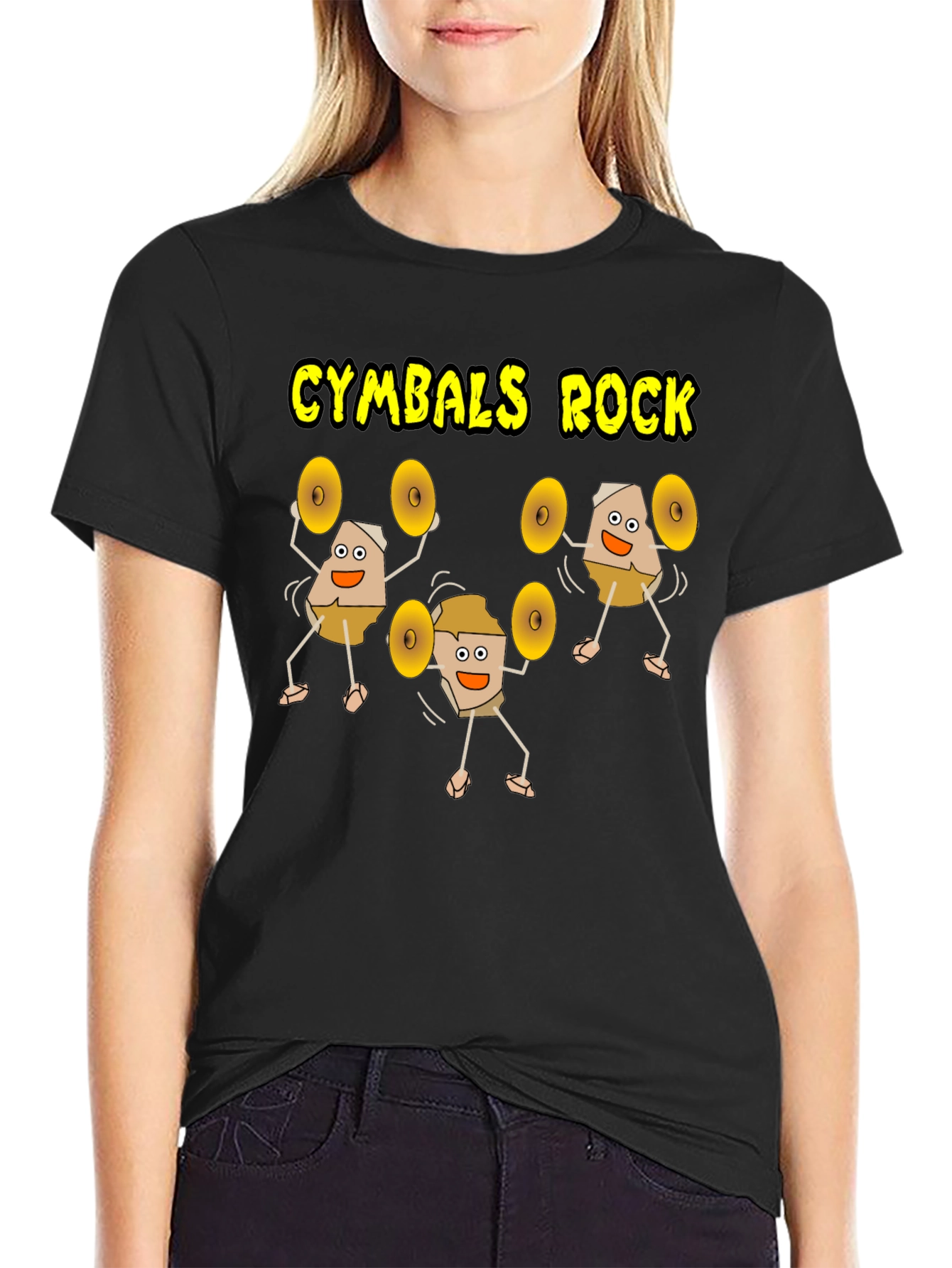 Cymbals Rock Graphic T-Shirt - Black Cotton Tee