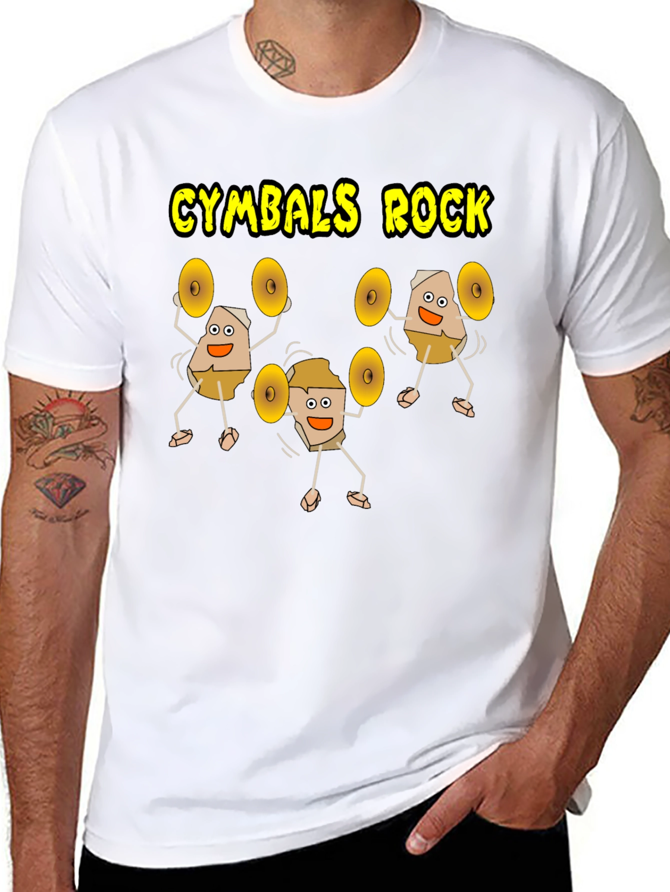 Cymbals Rock Graphic T-Shirt - Black Cotton Tee
