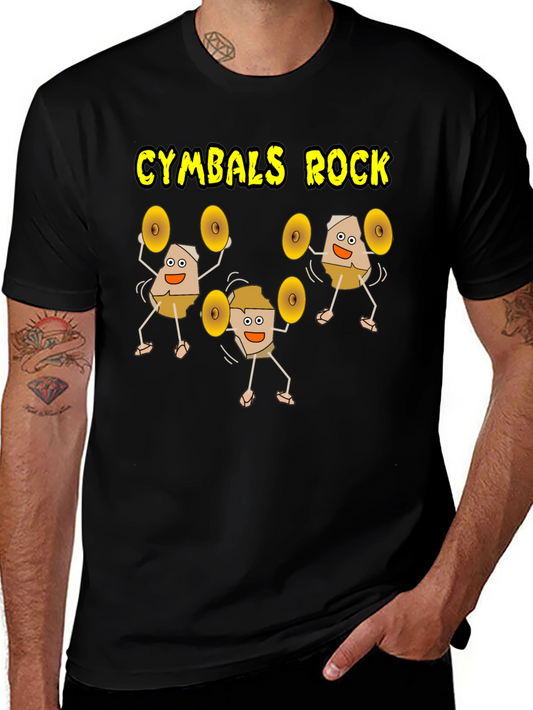 Cymbals Rock Graphic T-Shirt - Black Cotton Tee