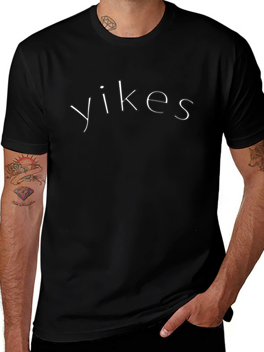 Yikes Graphic Tee - Black Casual T-Shirt