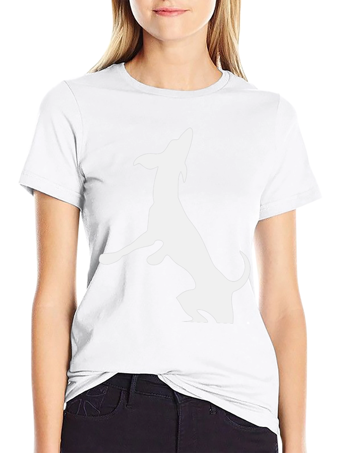 Dog Silhouette T-Shirt - Black Cotton Tee