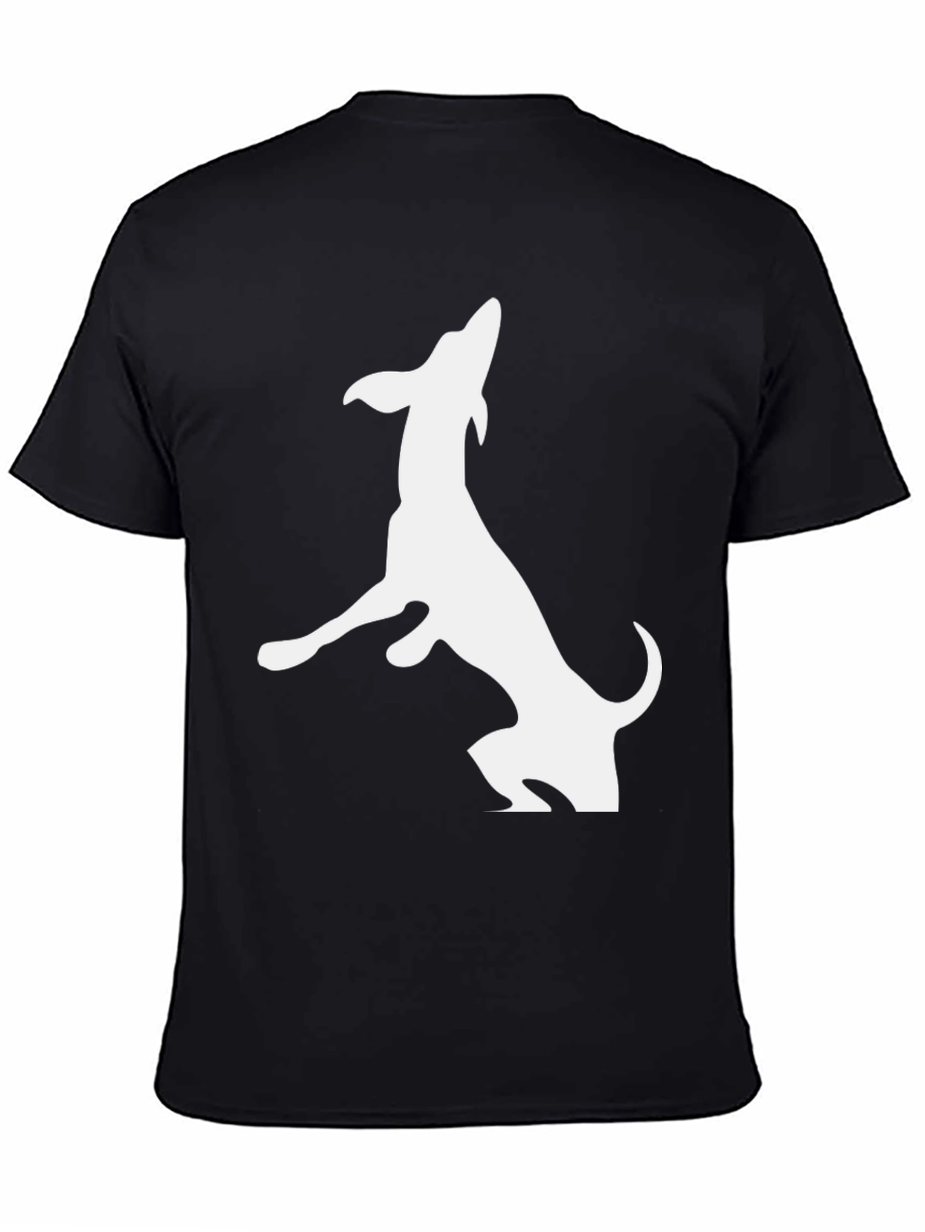 Dog Silhouette T-Shirt - Black Cotton Tee