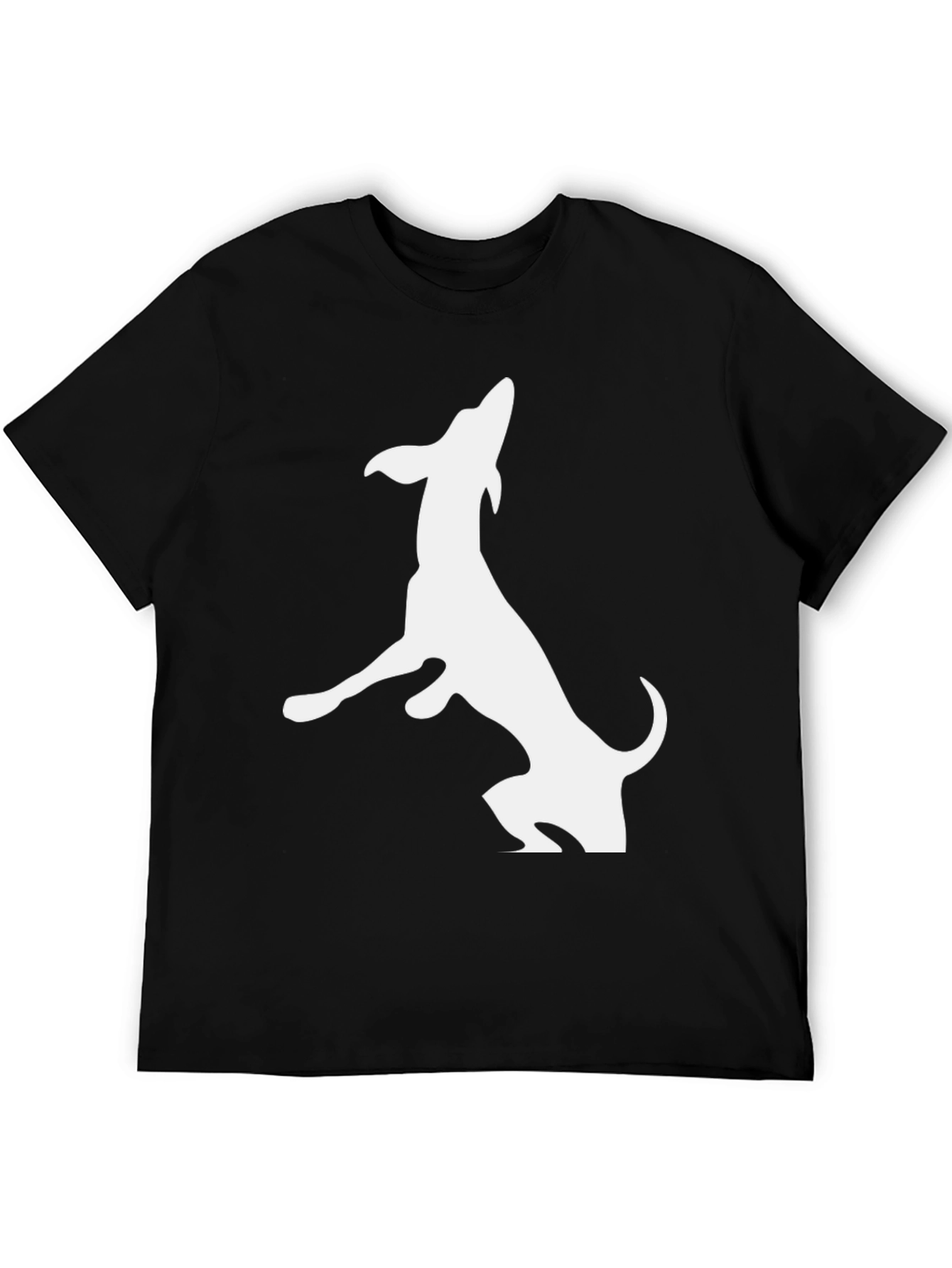 Dog Silhouette T-Shirt - Black Cotton Tee