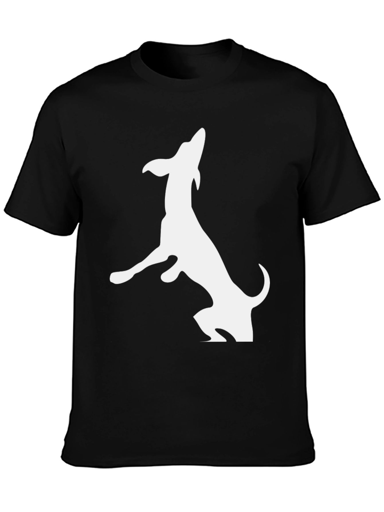Dog Silhouette T-Shirt - Black Cotton Tee