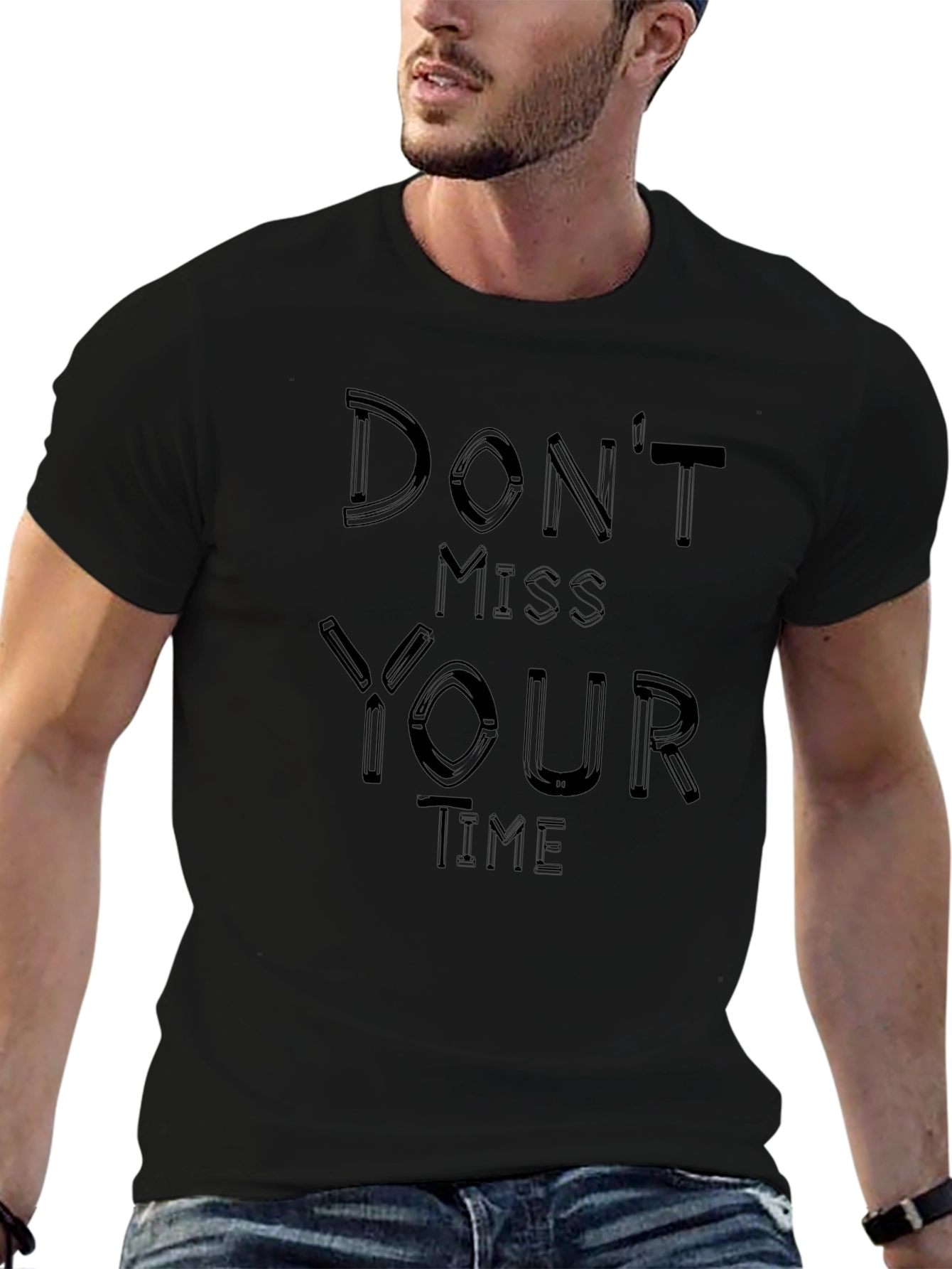 Dont Miss Your Time Black Graphic Tee
