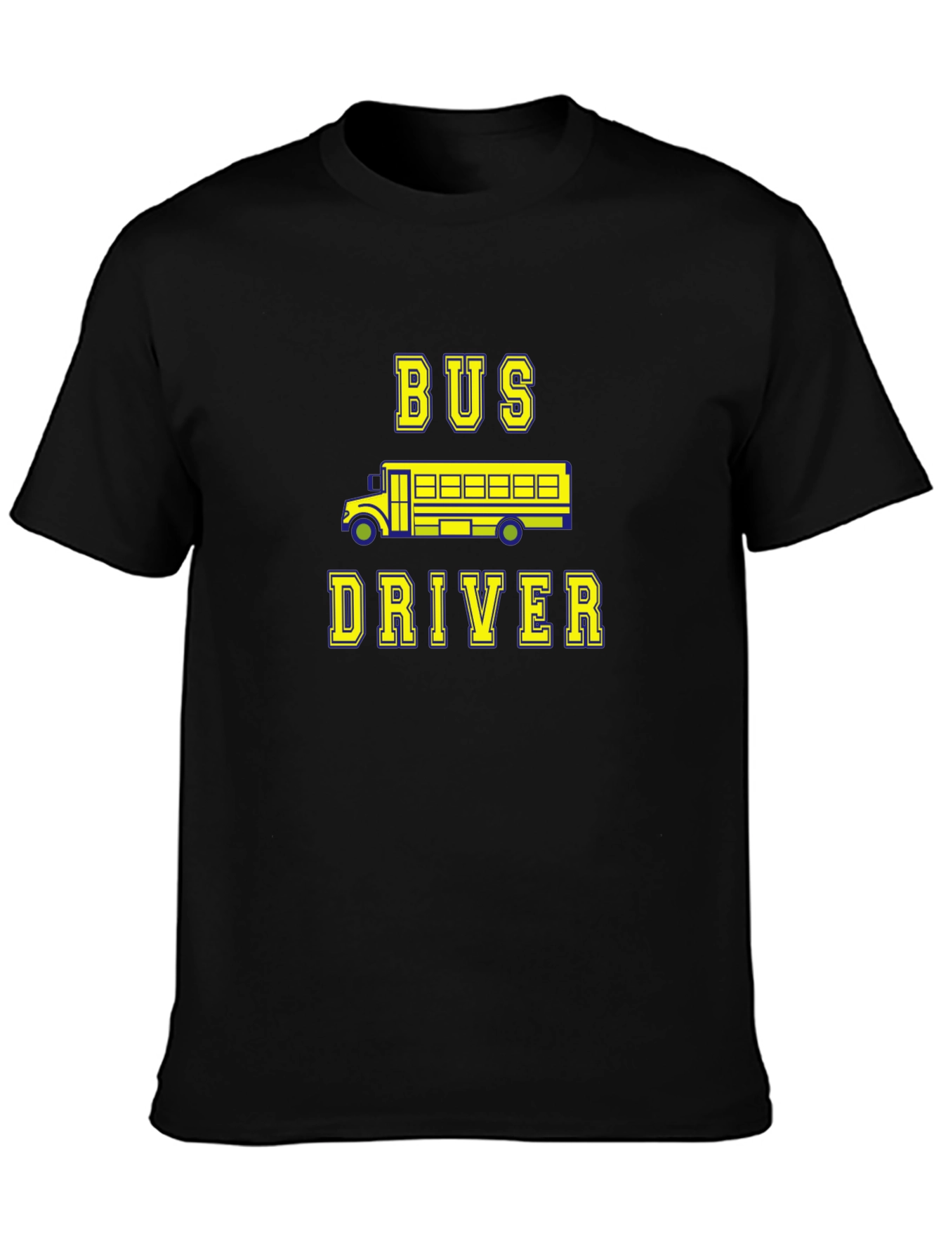Bus Driver Graphic Tee - Black Cotton T-Shirt
