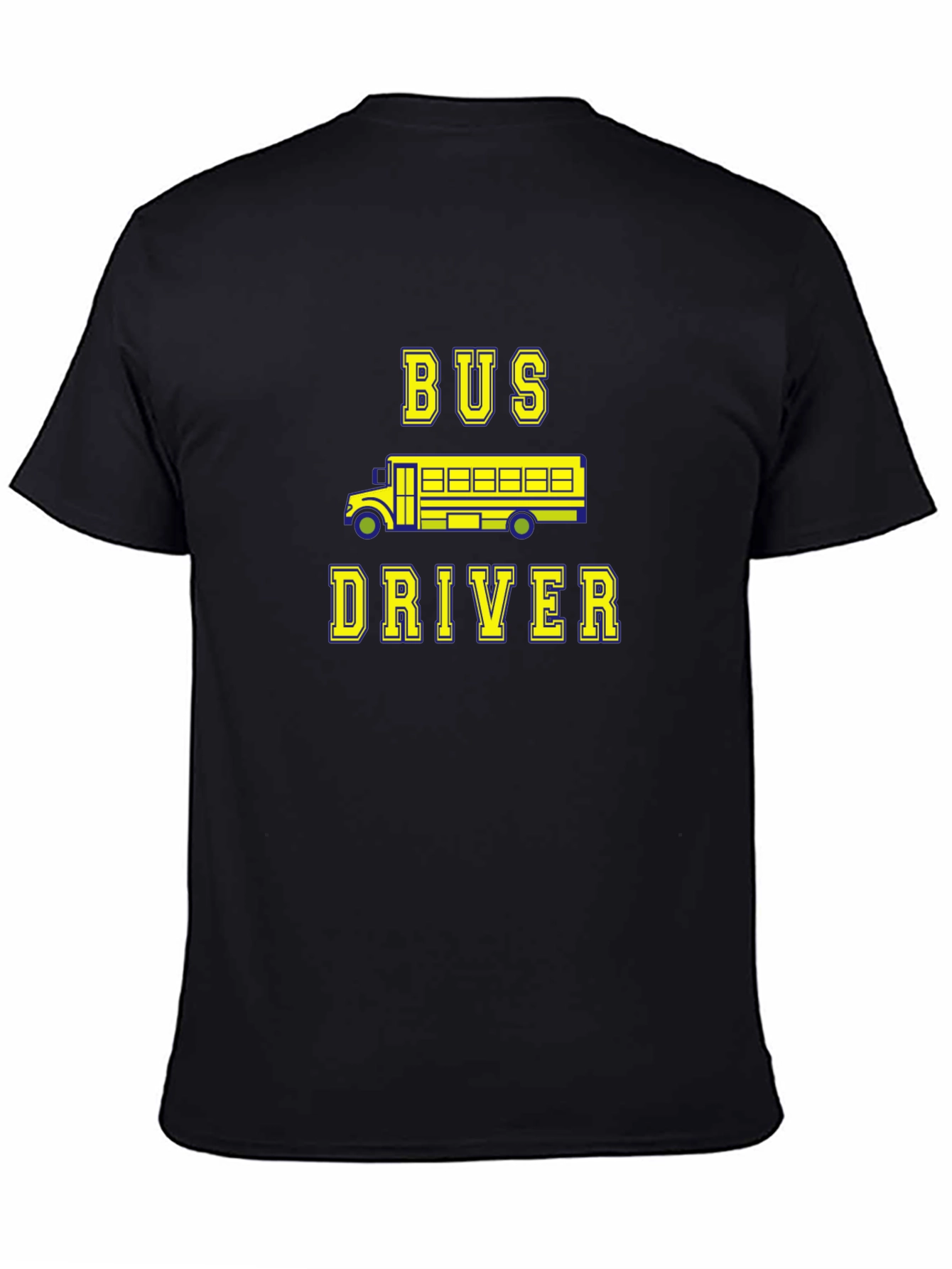 Bus Driver Graphic Tee - Black Cotton T-Shirt