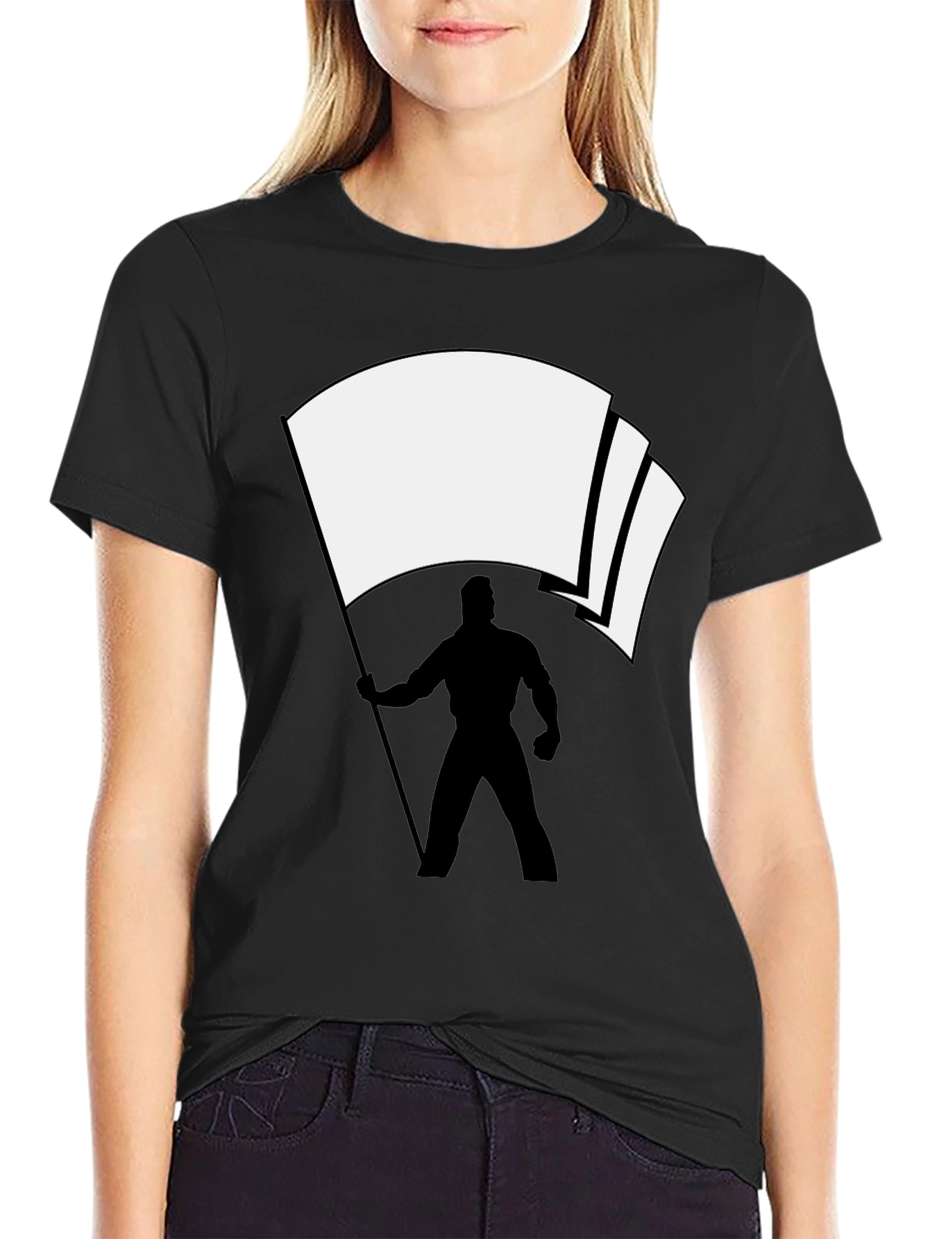 Flag Bearer Graphic Tee - Black Cotton Blend