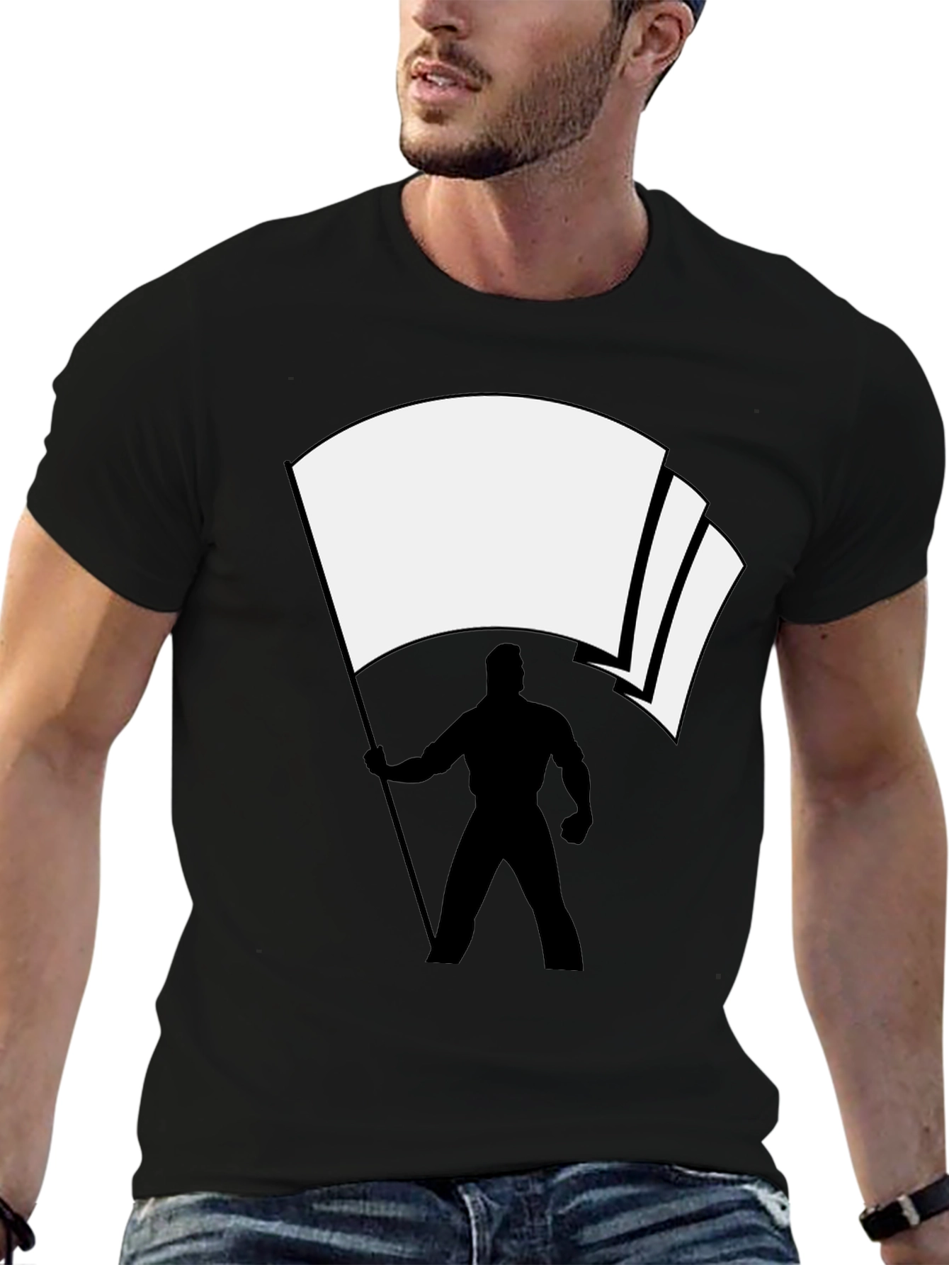Flag Bearer Graphic Tee - Black Cotton Blend