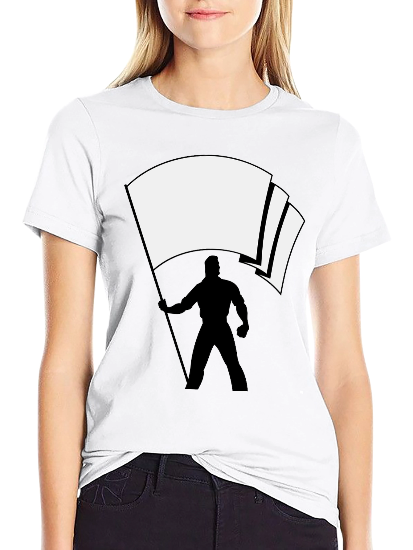 Flag Bearer Graphic Tee - Black Cotton Blend