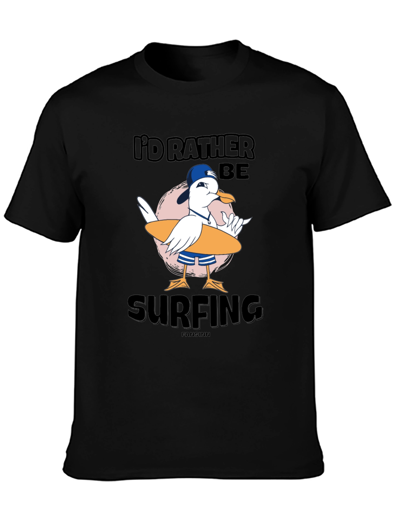 Id Rather Be Surfing T-Shirt - Black