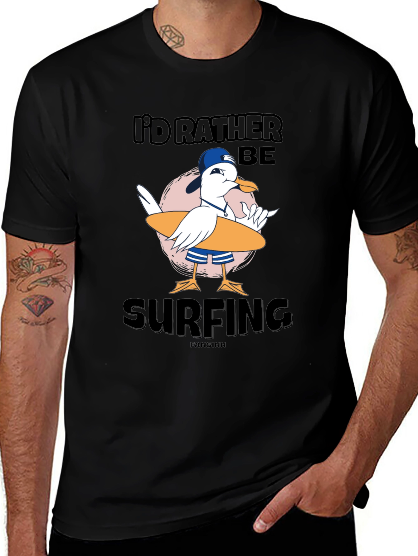 Id Rather Be Surfing T-Shirt - Black