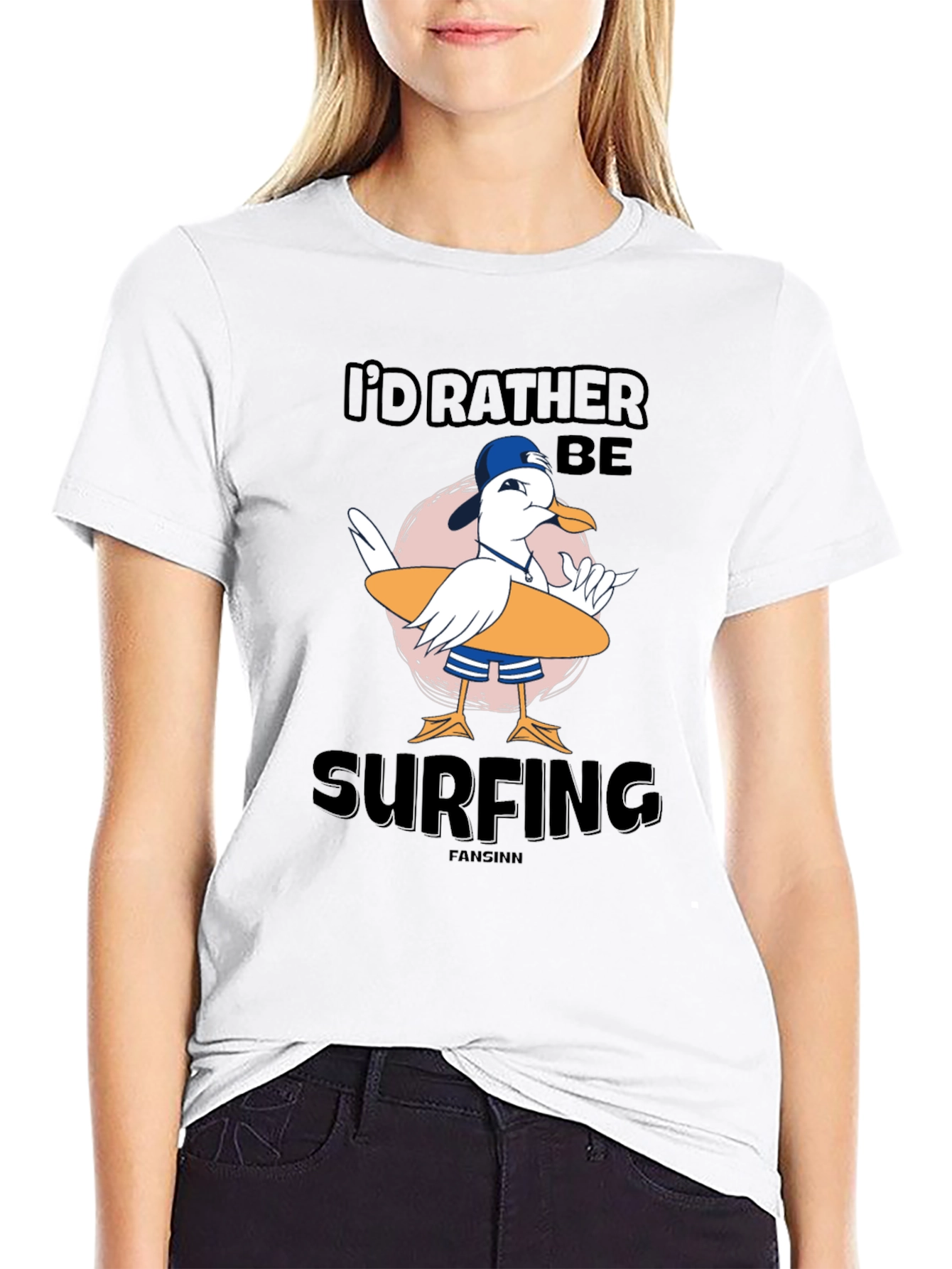 Id Rather Be Surfing T-Shirt - Black