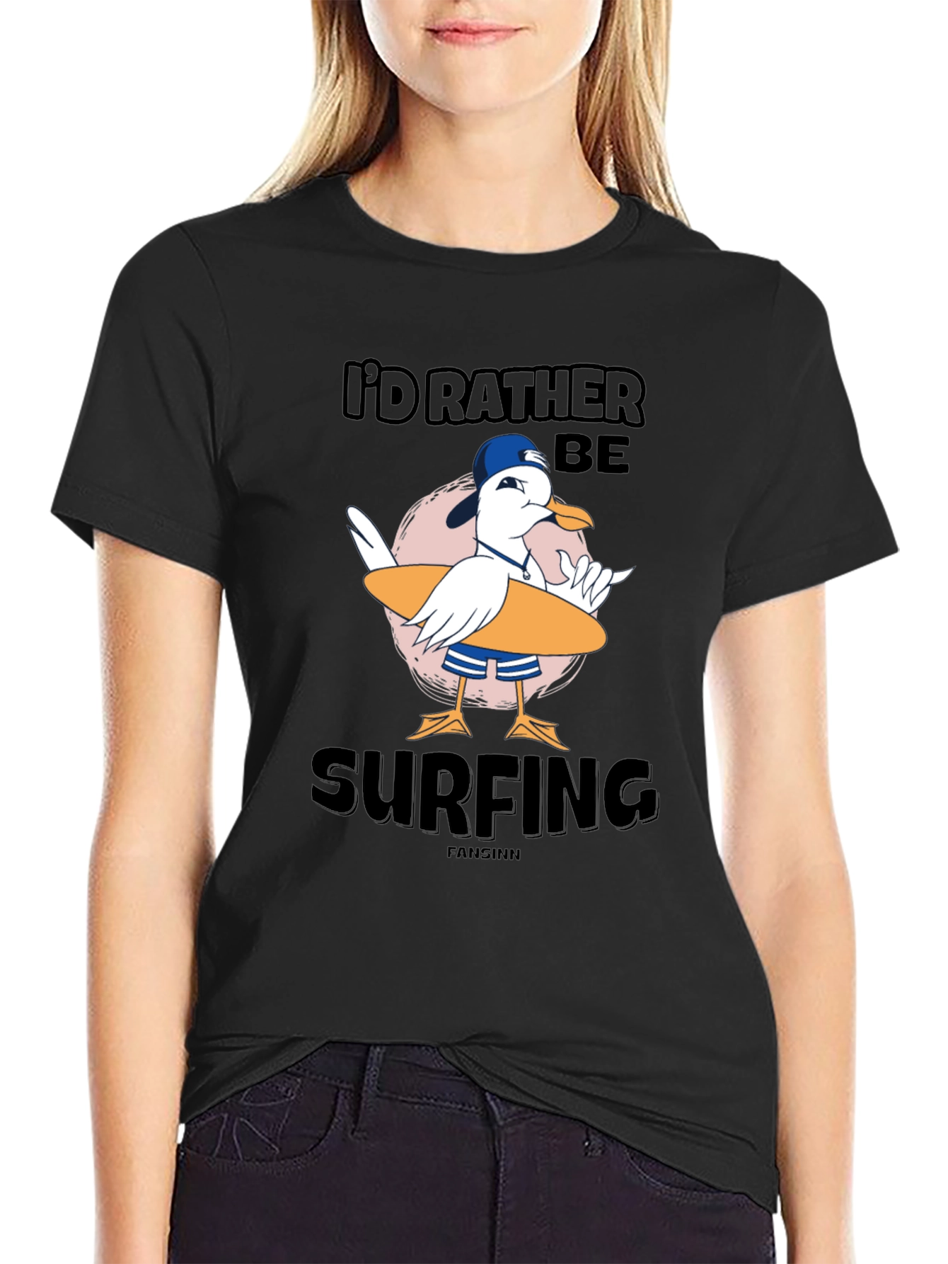 Id Rather Be Surfing T-Shirt - Black
