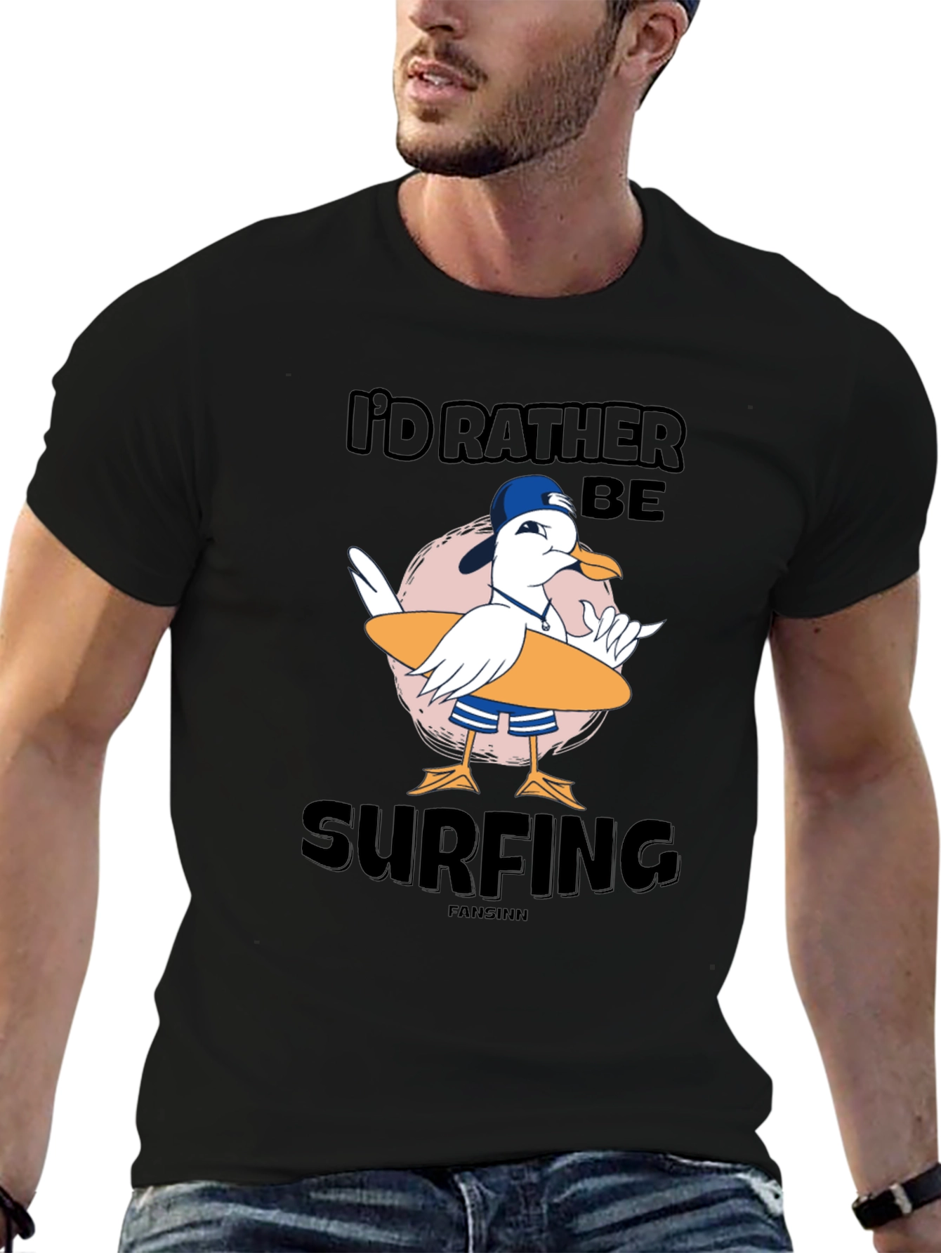 Id Rather Be Surfing T-Shirt - Black