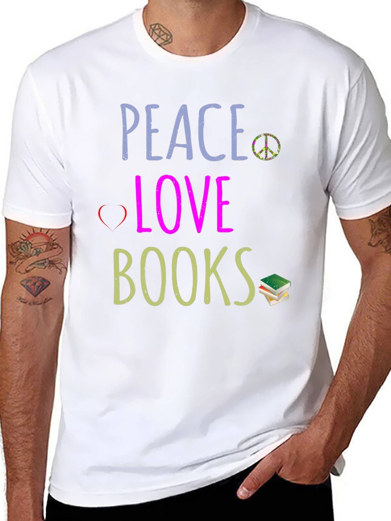 Peace Love Books Graphic T-Shirt