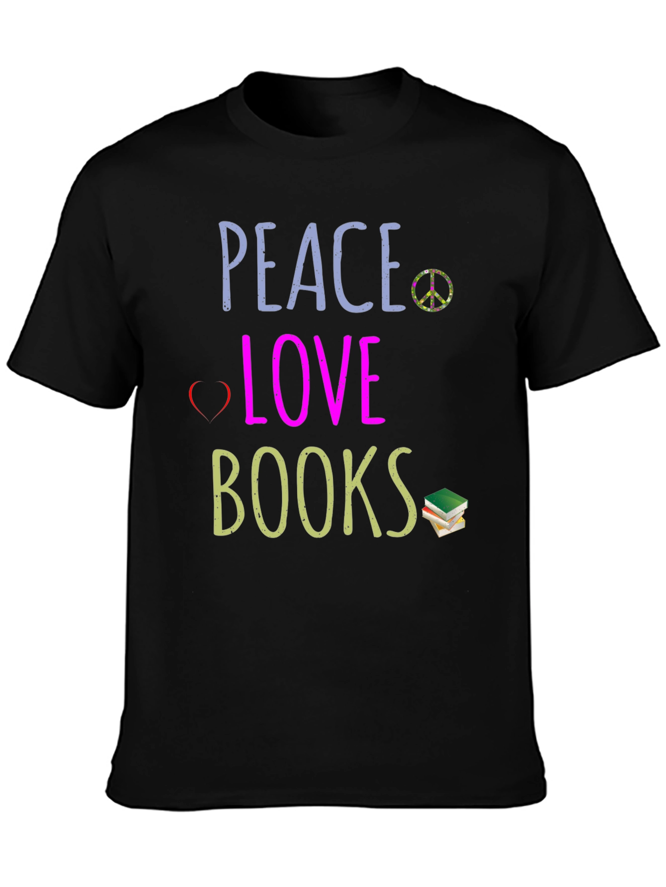Peace Love Books Graphic T-Shirt