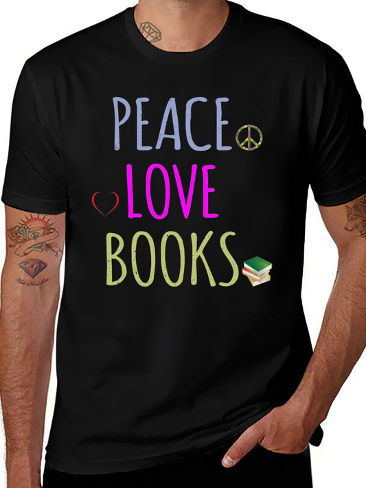 Peace Love Books Graphic T-Shirt