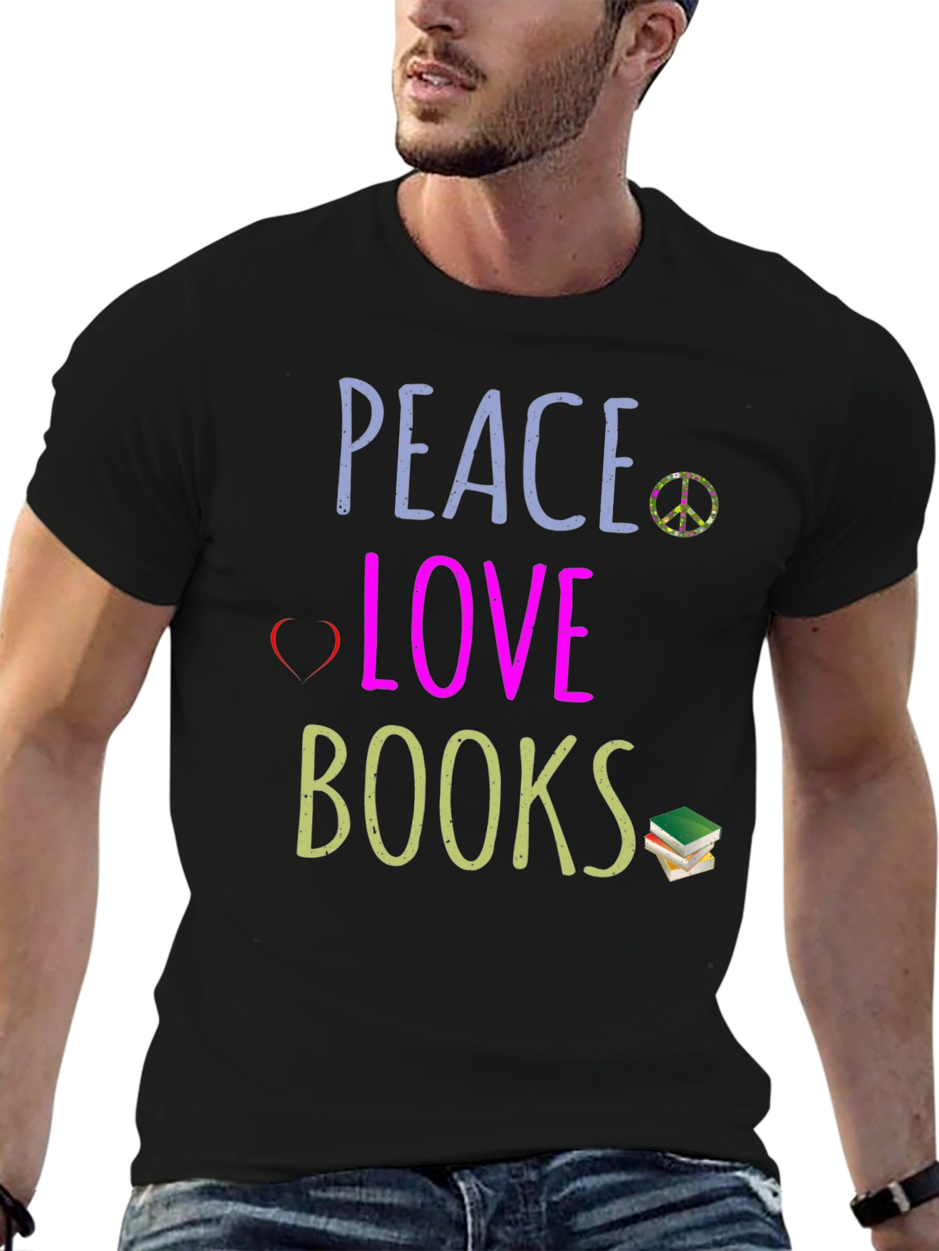 Peace Love Books Graphic T-Shirt
